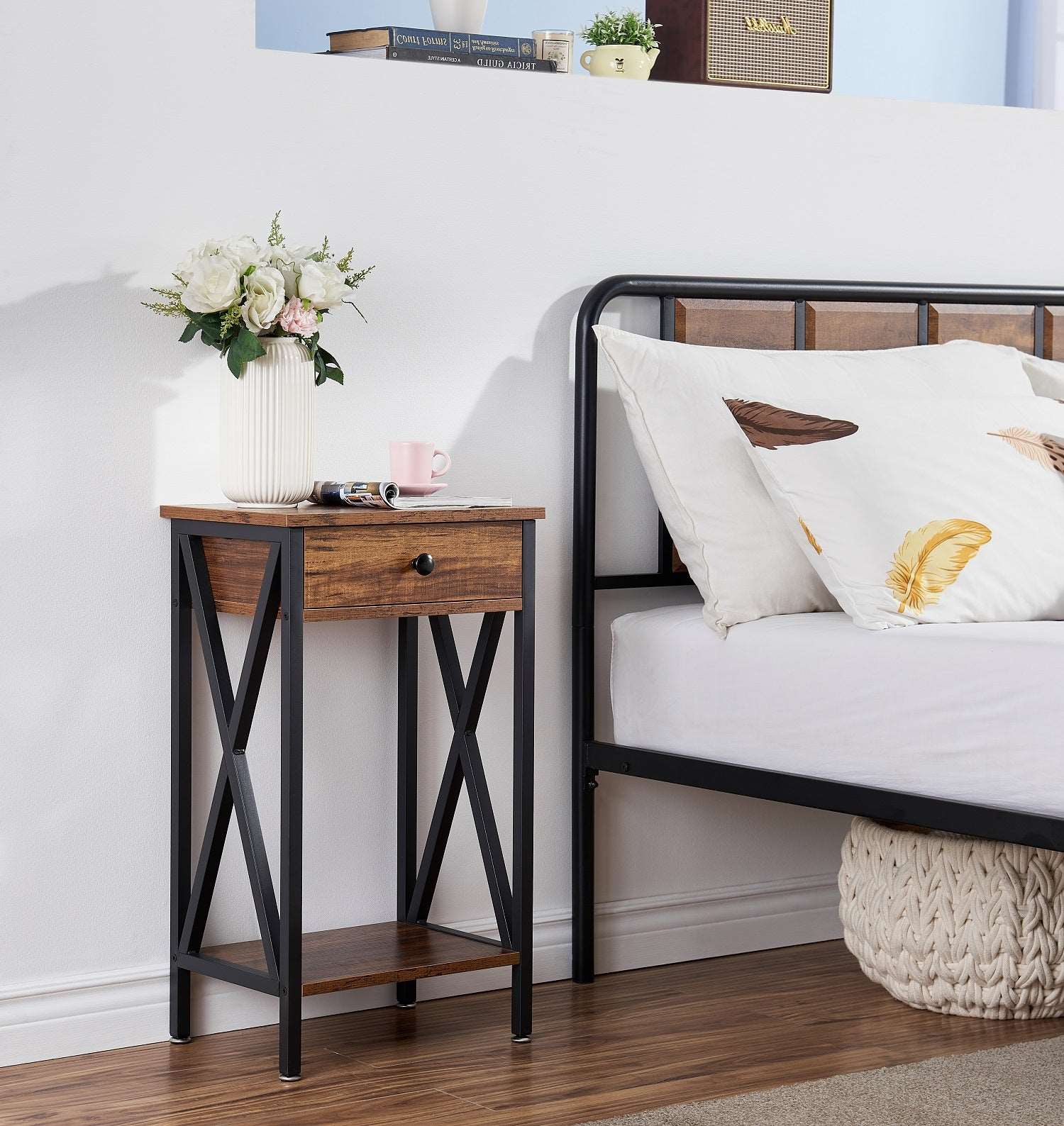 VECELO 27.6‘’ Tall Nightstand End Side Table, 1 pack/2 packs - VECELO