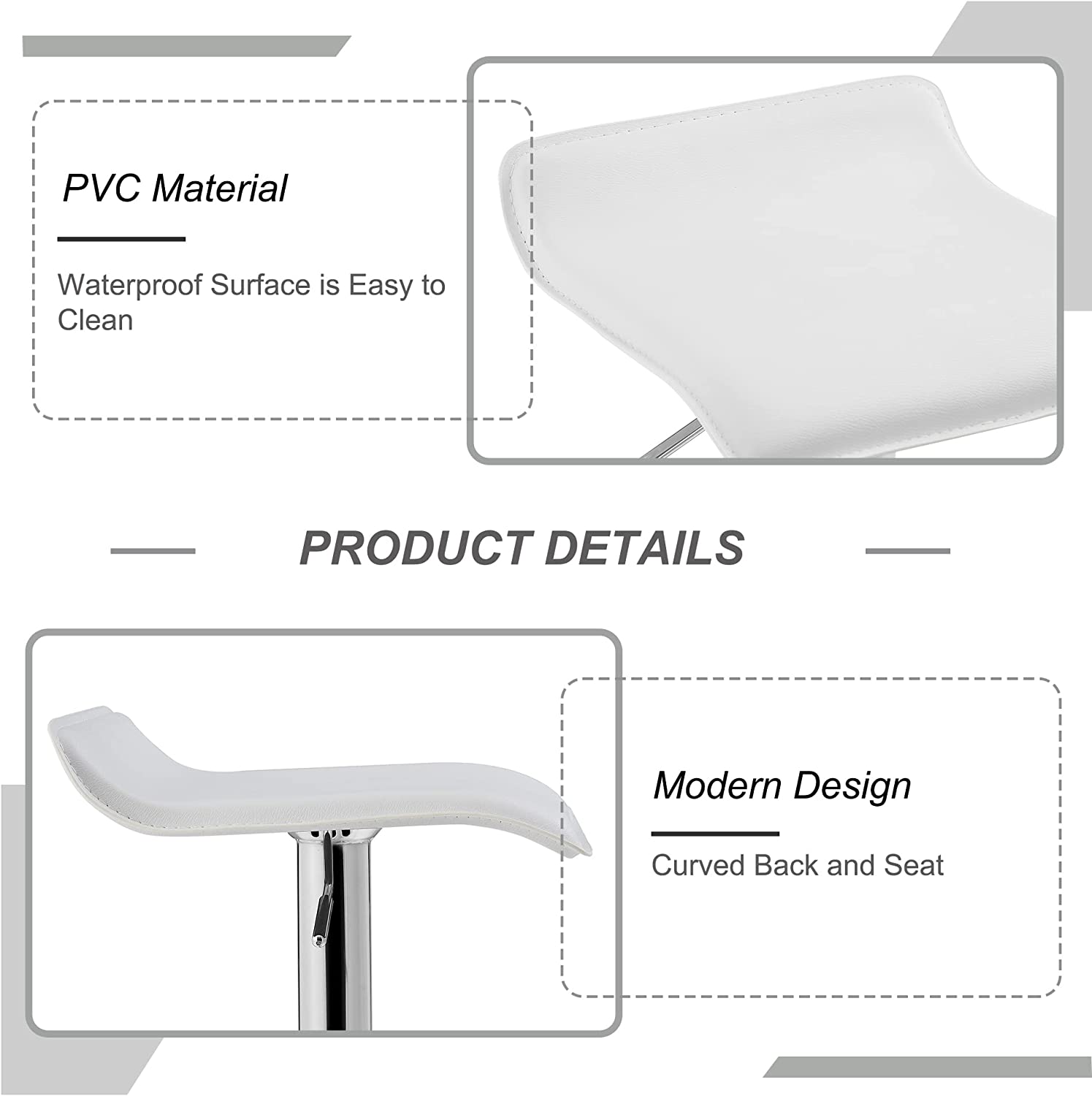 VECELO Counter Height Bar Stools Set of 2, Adjustable Barstools