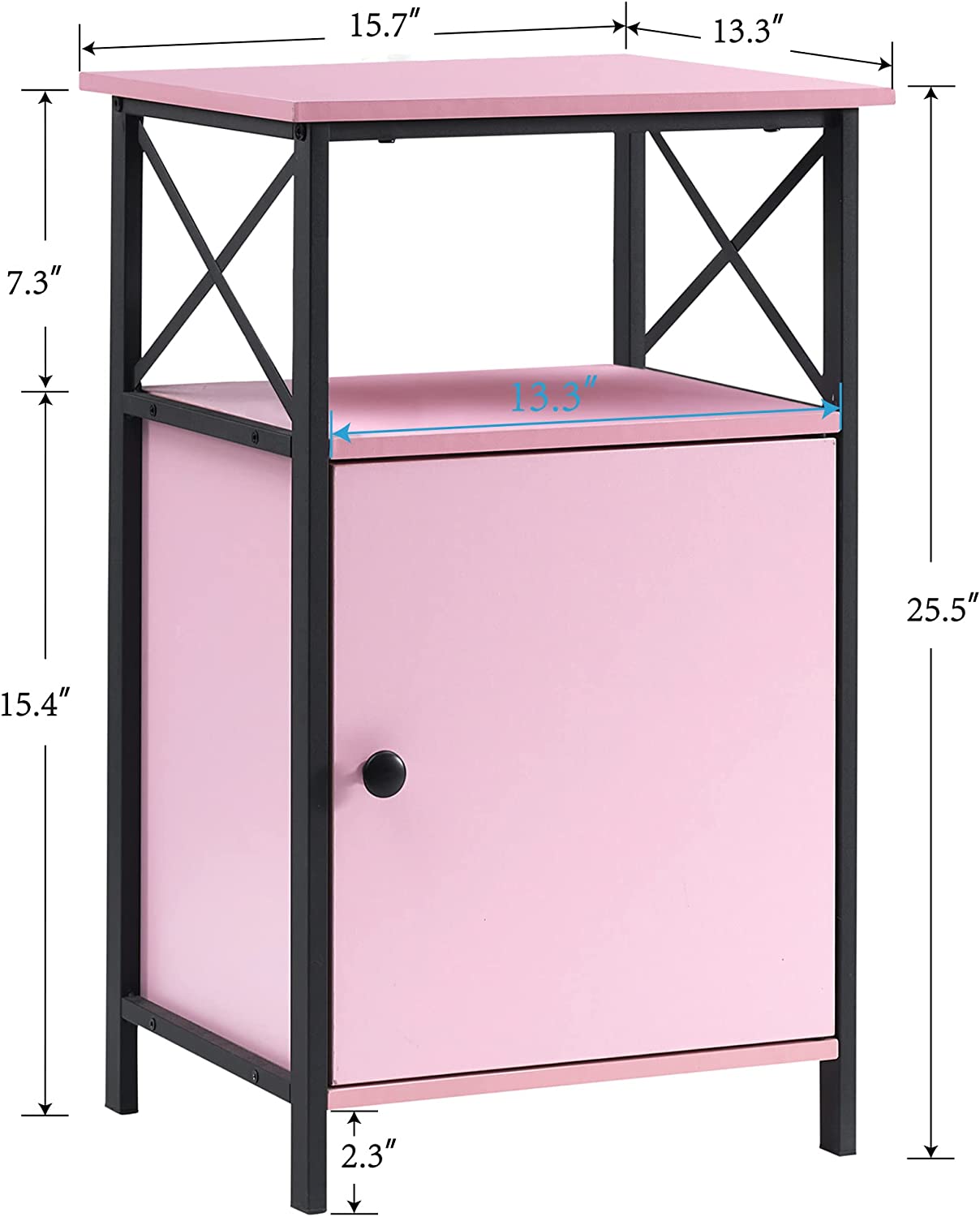 VECELO Tall Side Storage, Large Capacity Bedside Nightstand