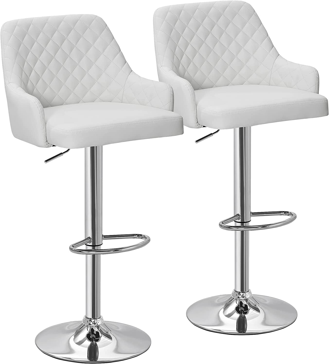 VECELO Adjustable Bar Stools with Back, Bar Height Stools for Kitchen Counter - VECELO