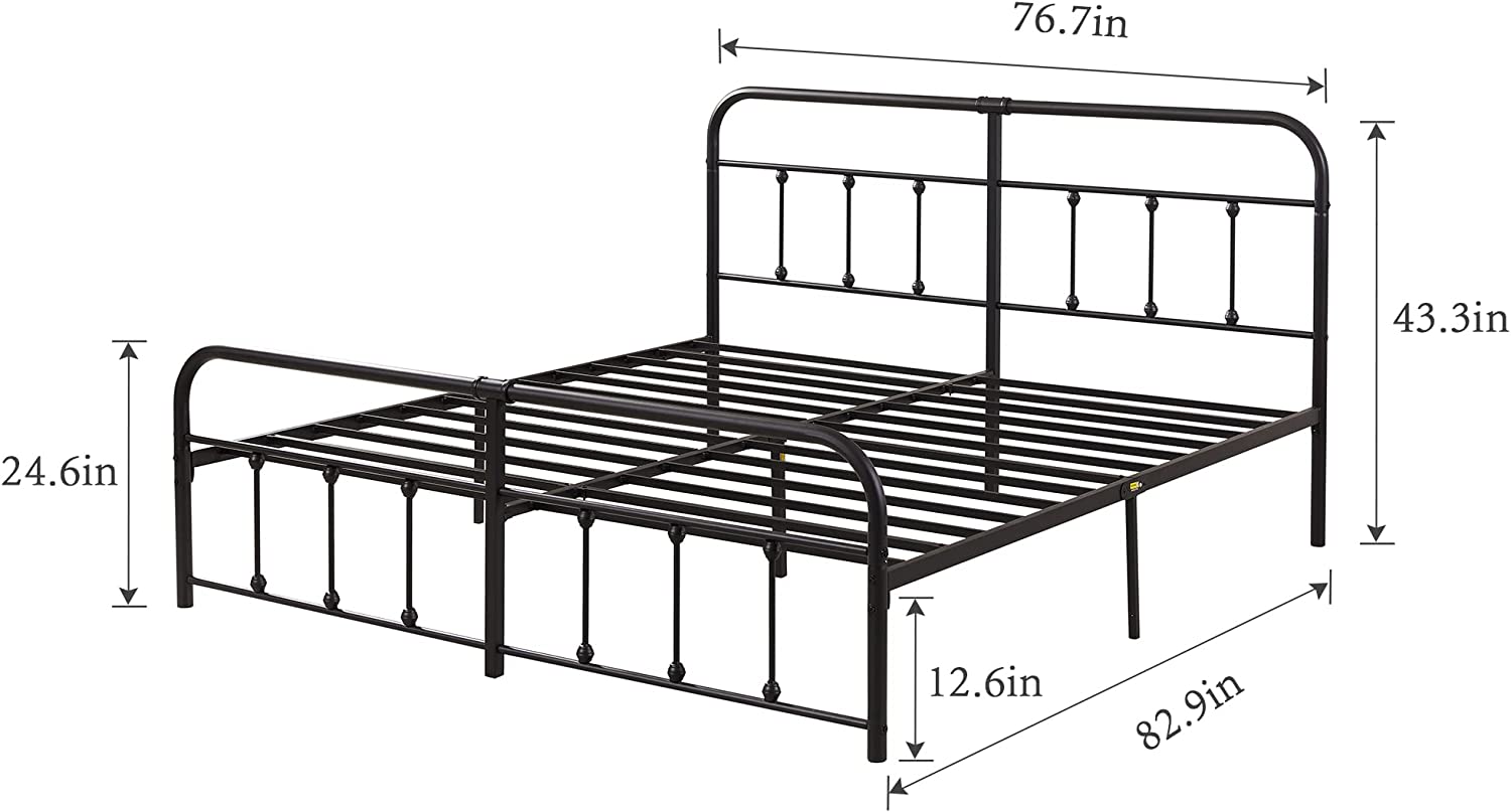 VECELO Metal Platform Bed Frame Mattress Foundation Modern&Simple Style