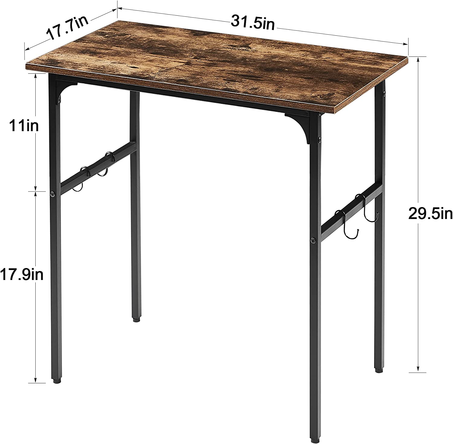 VECELO Industrial Simple Style Wood Table & Metal Frame Home Office Computer Desk - VECELO