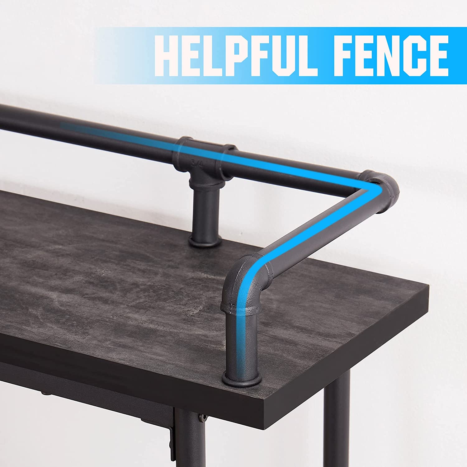 VECELO Extra Long Console/Sofa Table with Charging Station&Power Outle - VECELO