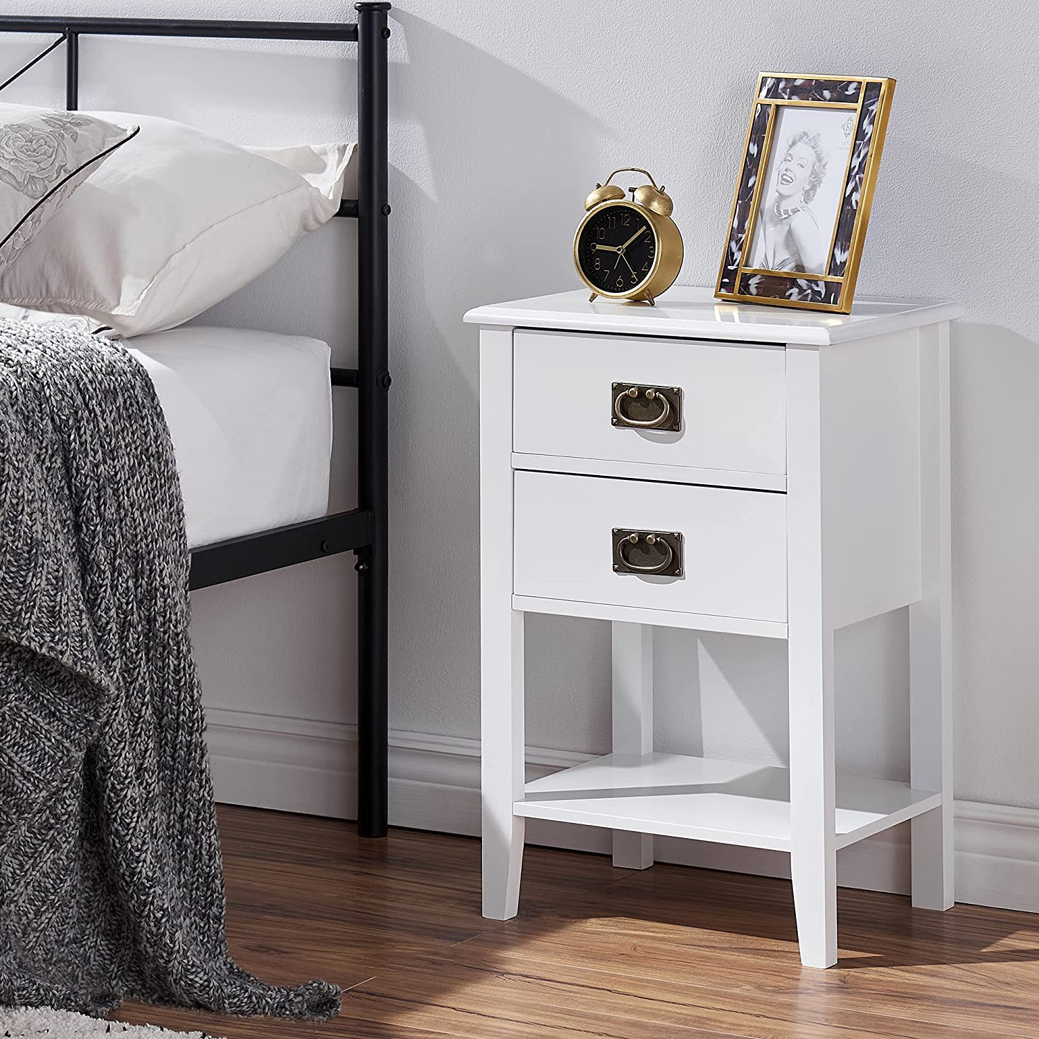 VECELO Modern Nightstands Set of 2, Side End Table with Drawers - VECELO