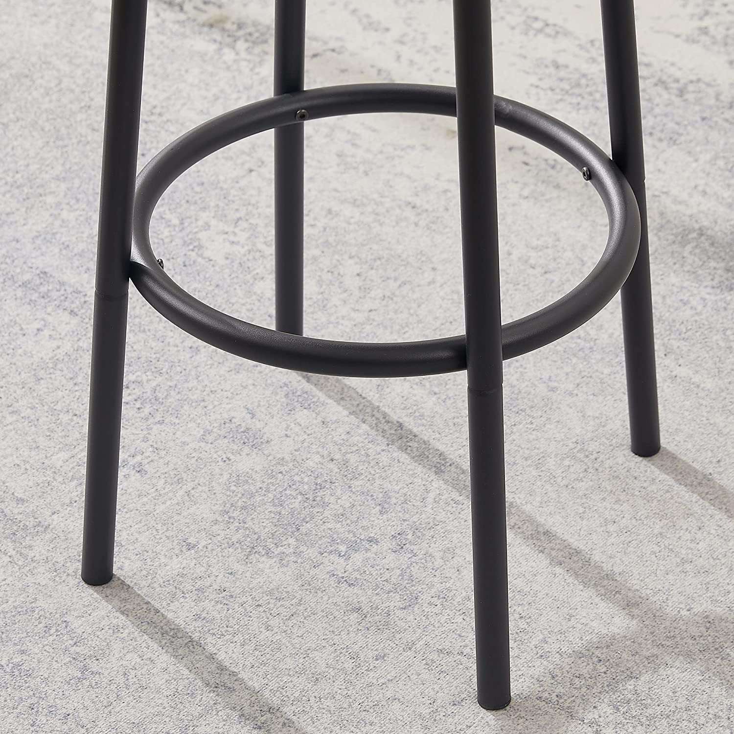 VECELO 27.3 Inch Bar Stools Set of 2 with Back Metal Barstools/Industrial Steel Frame for Kitchen