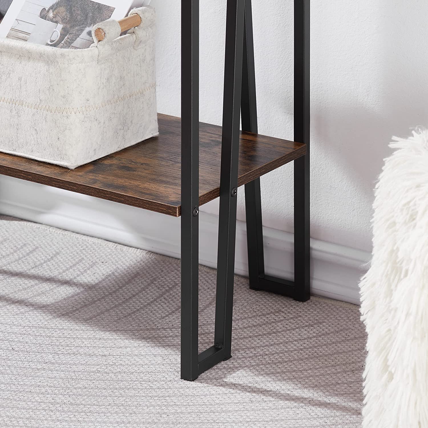 VECELO Couch Side & Console Table with 2 Outlets & 2 USB Ports - VECELO