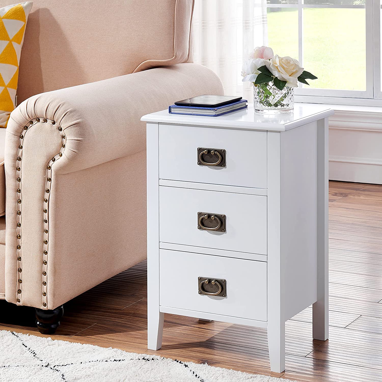 VECELO Modern Nightstands Set of 2, Side End Table with Drawers - VECELO