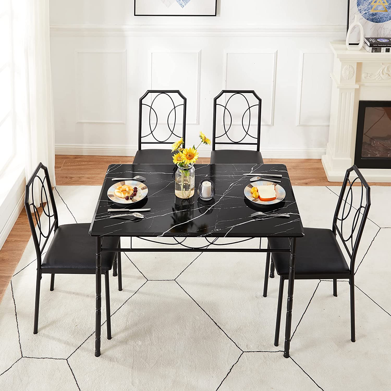 VECELO 5 Pieces Table Sets