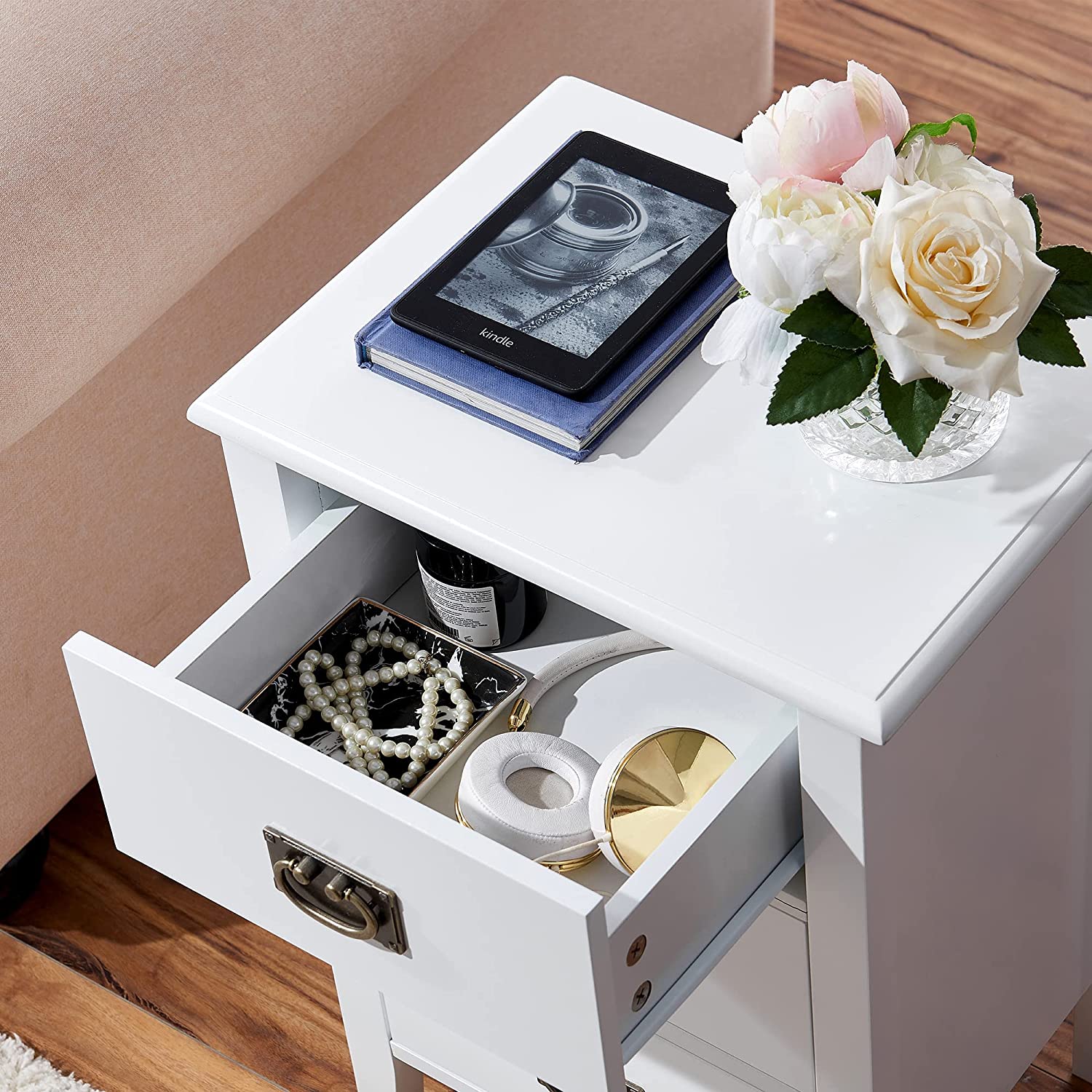 VECELO Modern Nightstands Set of 2, Side End Table with Drawers - VECELO
