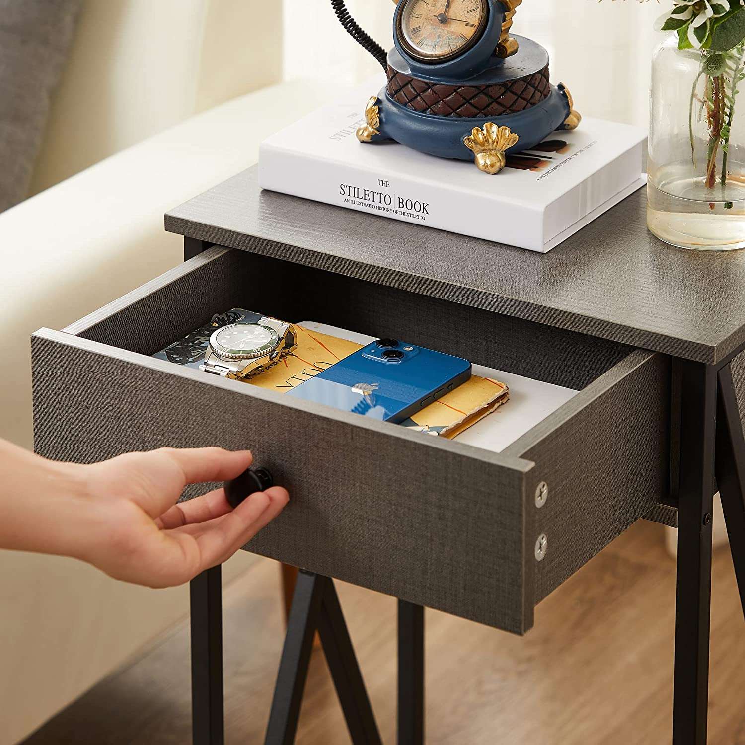 VECELO 27.6‘’ Tall Nightstand End Side Table, 1 pack/2 packs - VECELO