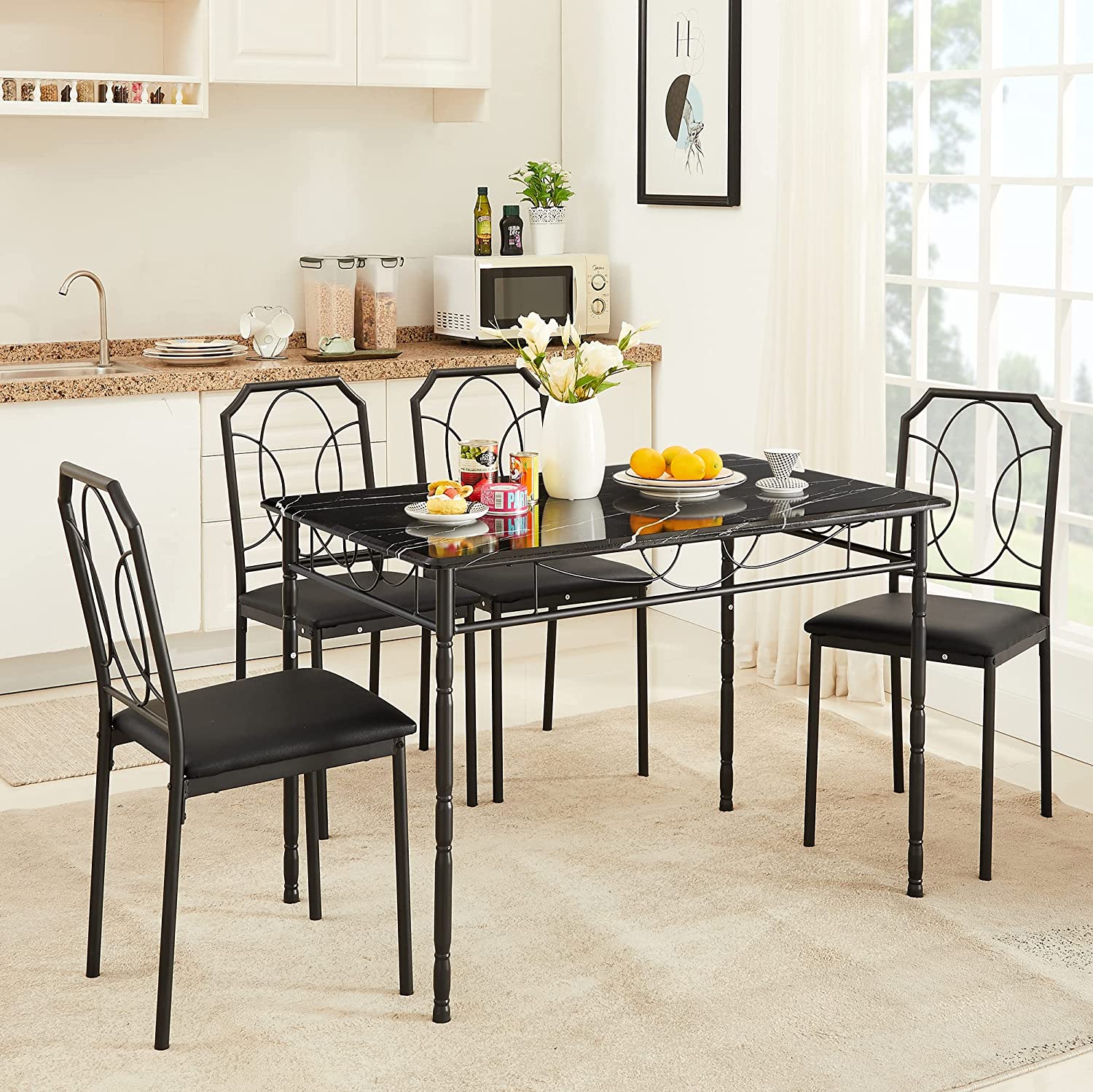 VECELO 5 Pieces Table Sets