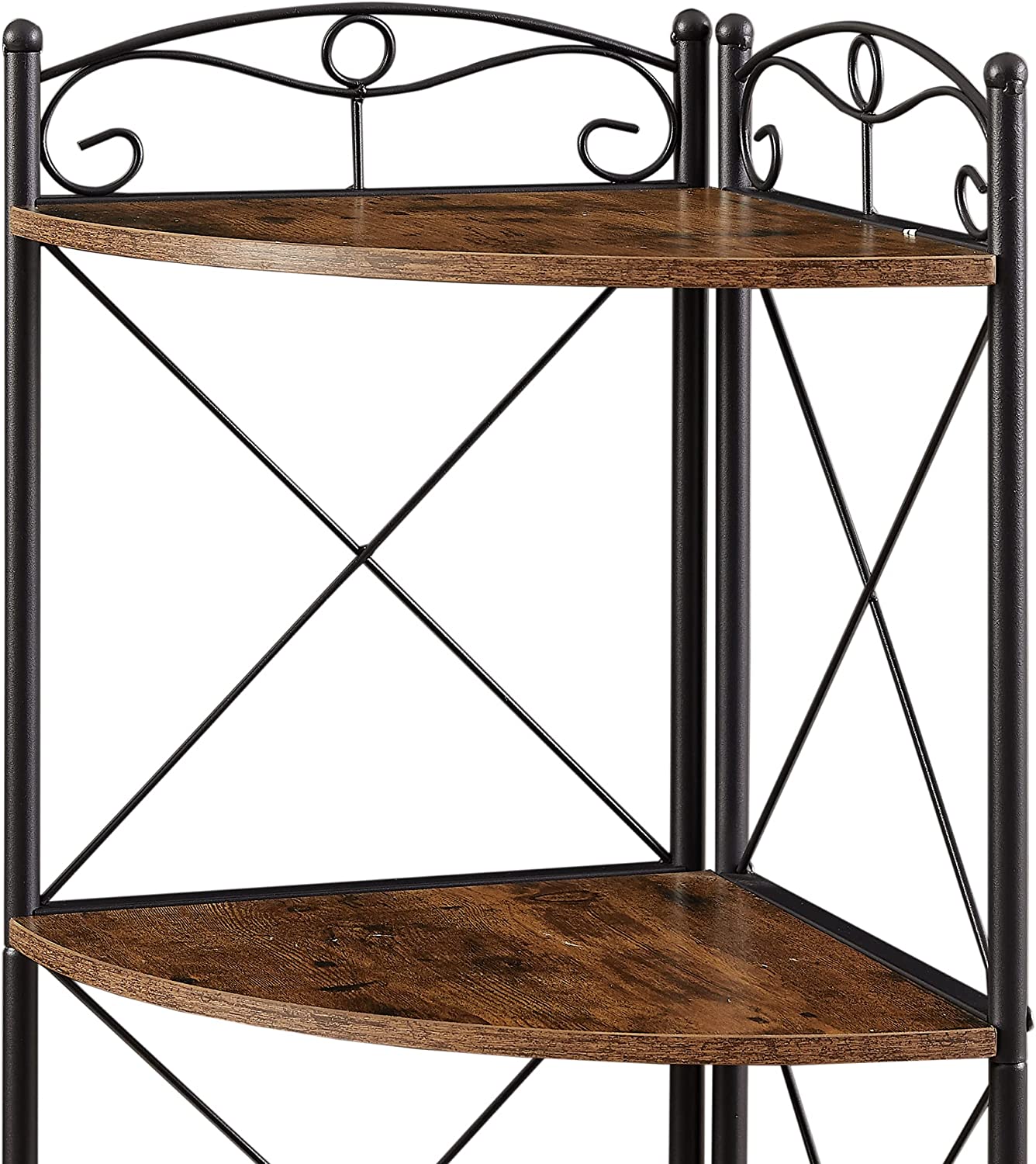 VECELO Corner Storage Cabinet with Wooden Shelves Free-Standing Organizer