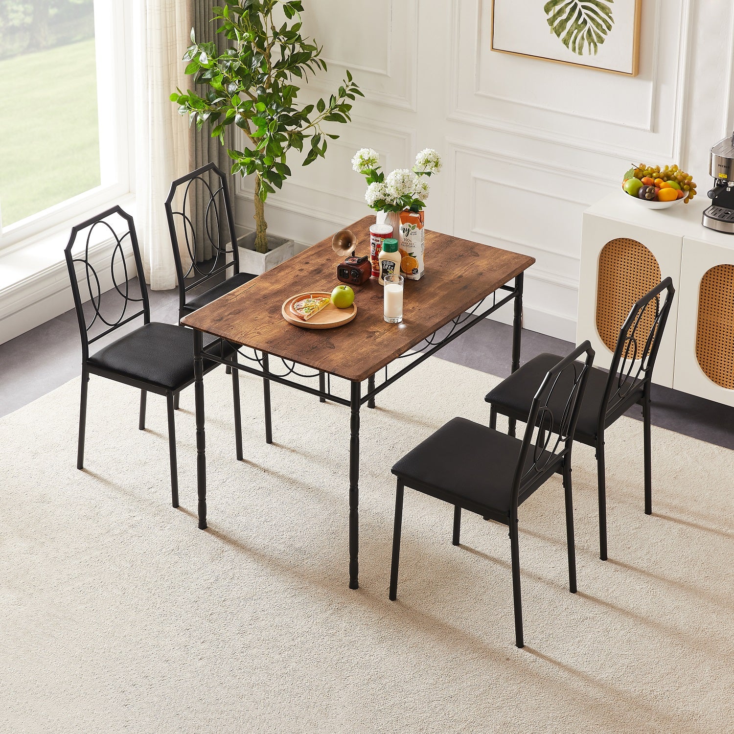 VECELO 5 Pieces Table Sets