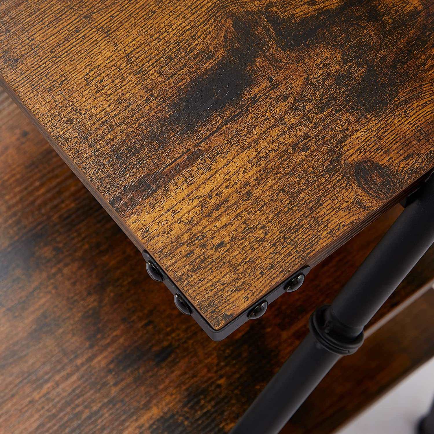 VECELO 3-Tier Ladder Shelf 26" Storage Rack with Open Wood Shelving Unit - VECELO