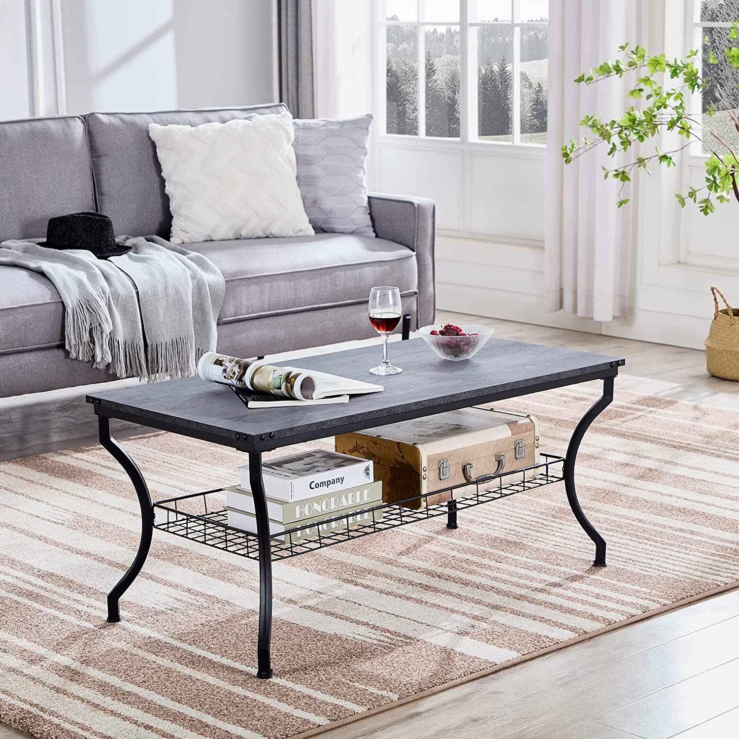 VECELO 3 Pieces Living Room Sets Coffee and End Tables - VECELO