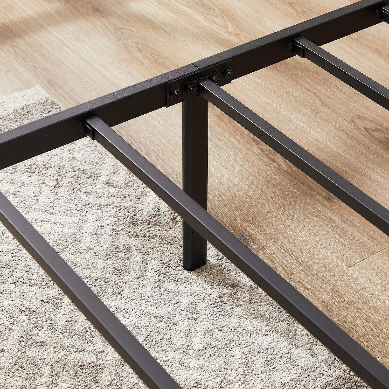 VECELO 14" Black Platform Bed Frame/Mattress Foundation/No Box Spring Needed/Steel Slat Support - VECELO