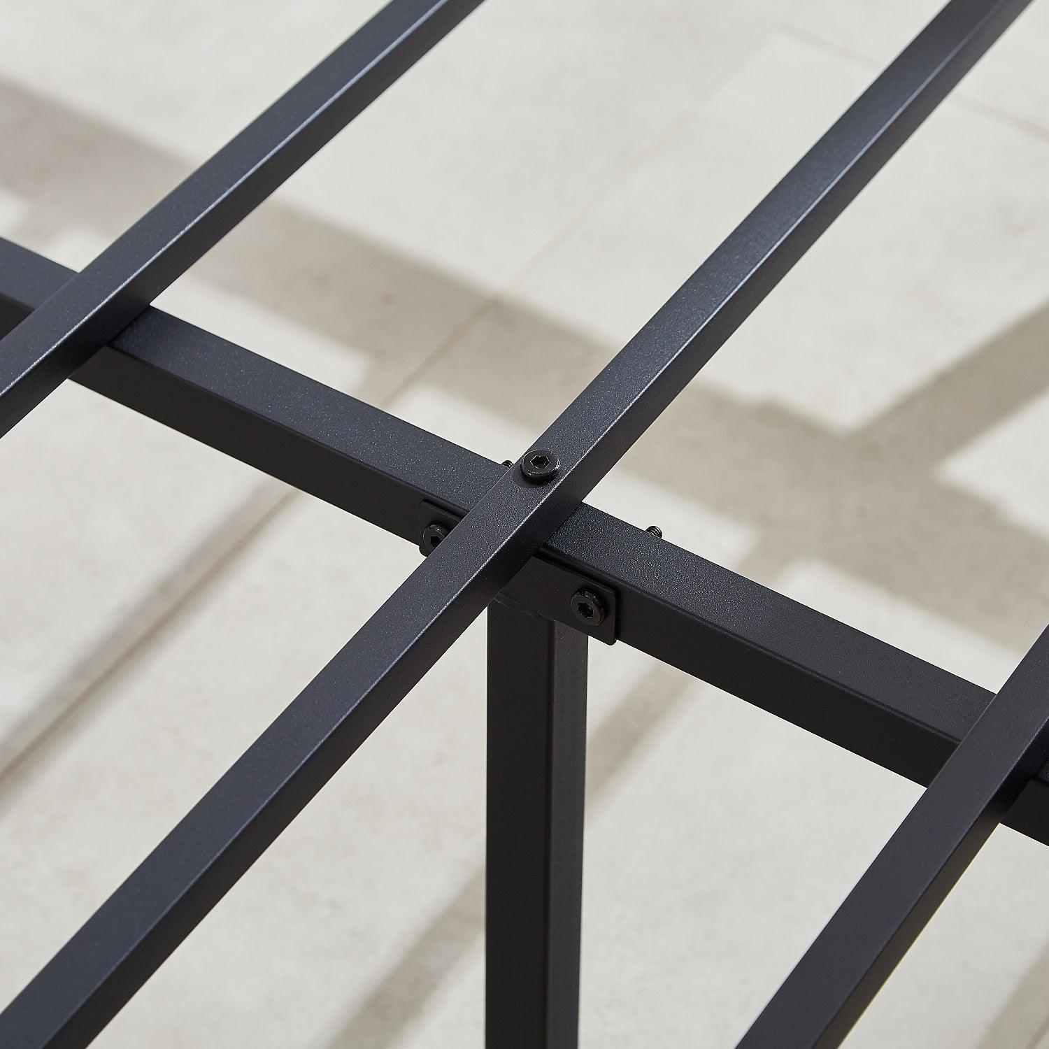 VECELO 14" Black Platform Bed Frame/Mattress Foundation/No Box Spring Needed/Steel Slat Support - VECELO