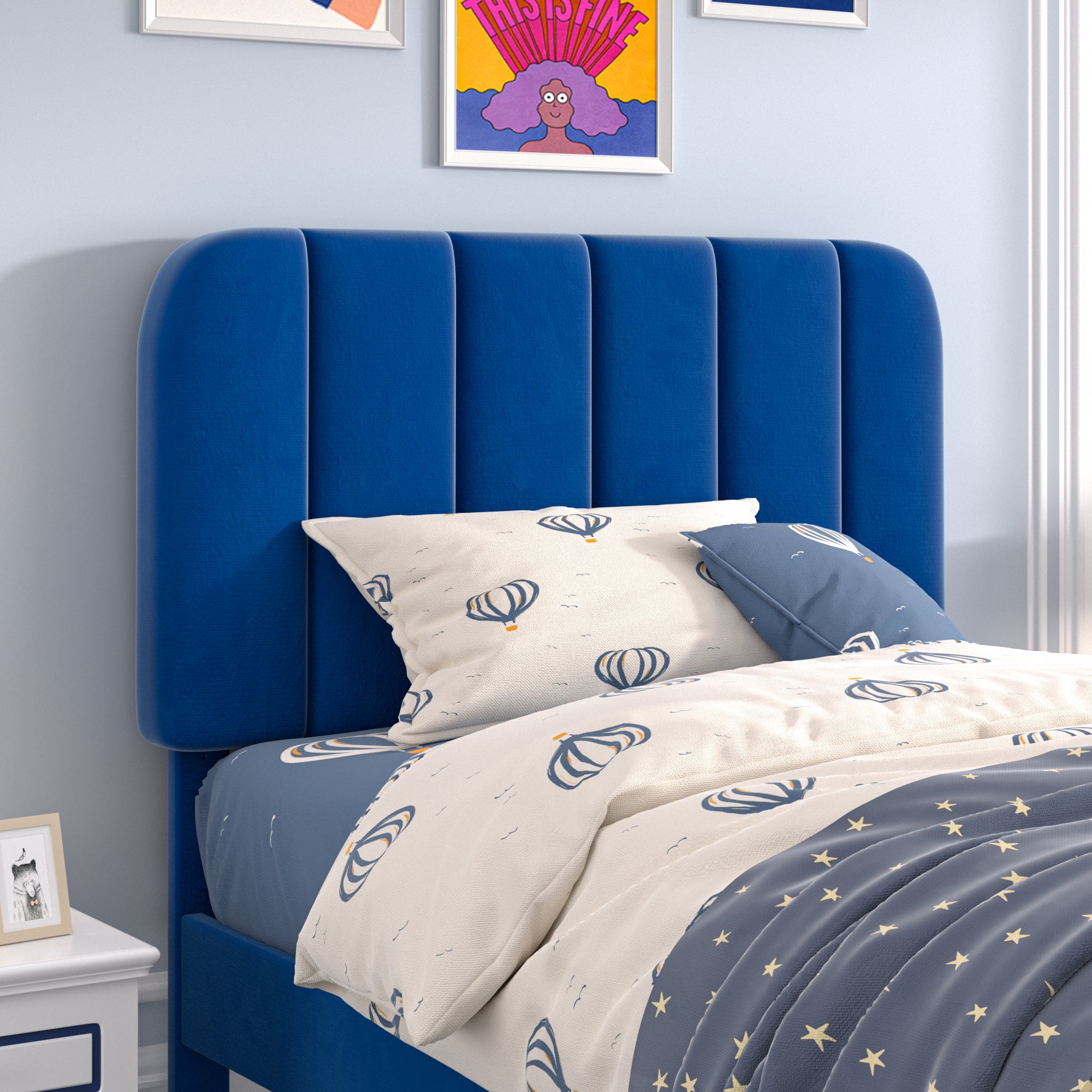 VECELO Upholstered Platform bedframe with Adjustable Headboard