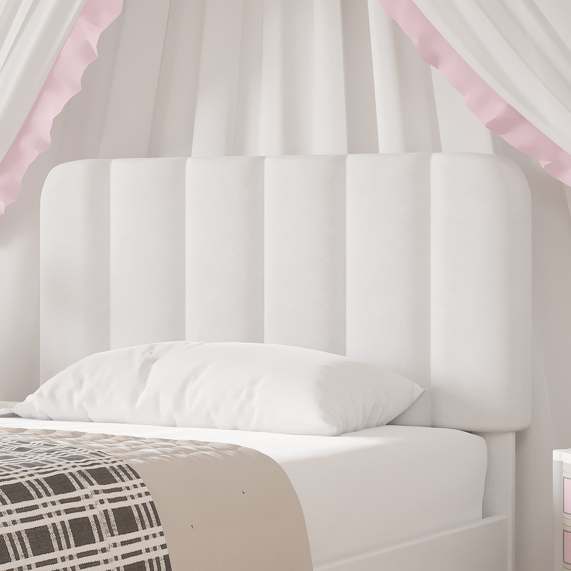 VECELO Upholstered Platform bedframe with Adjustable Headboard