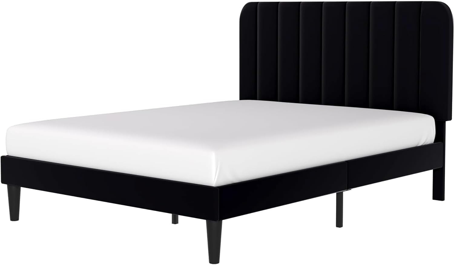 VECELO Twin Size Bed Frame with Adjustable Headboard, Velvet Heavy Duty Platform Beds with Strong Wood Slats Support