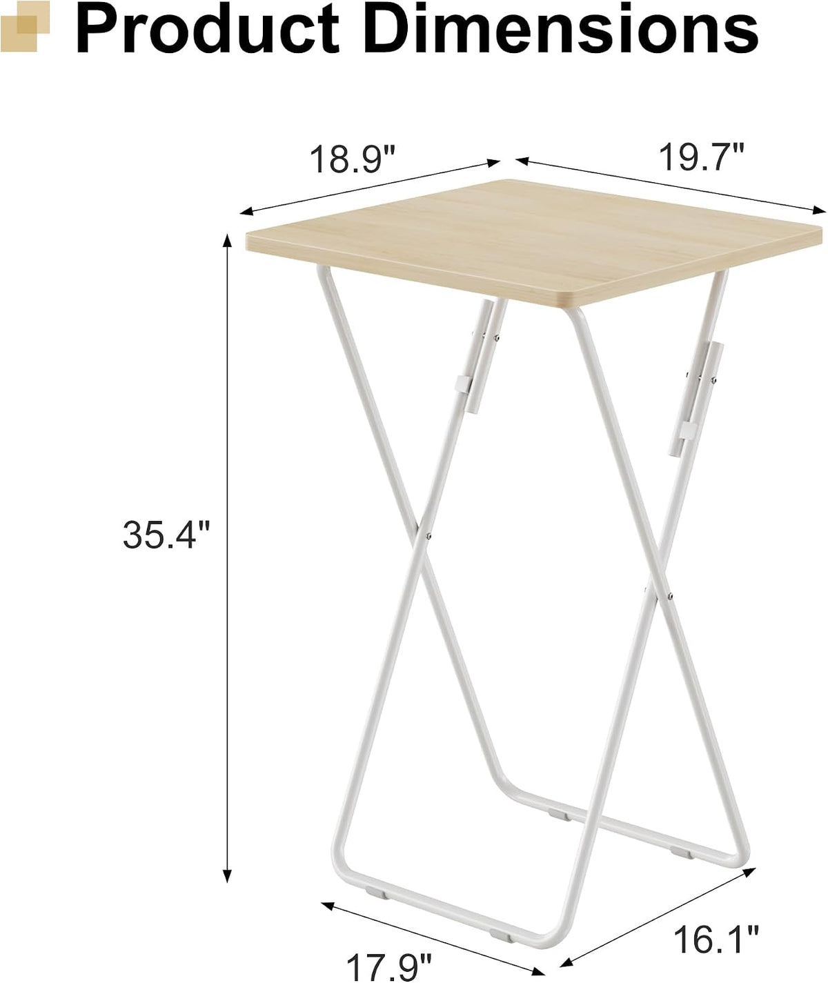 VECELO Folding Table  Portable TV Snack Trays  No Assembly Required