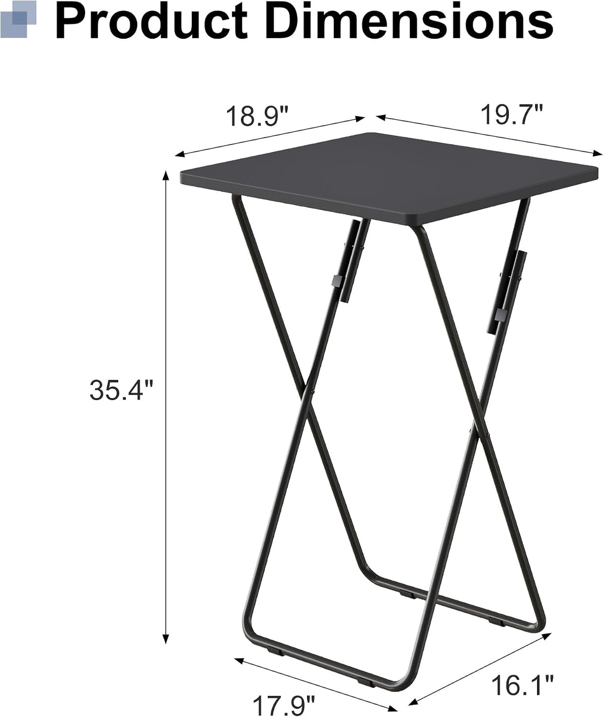 VECELO Folding Table  Portable TV Snack Trays  No Assembly Required