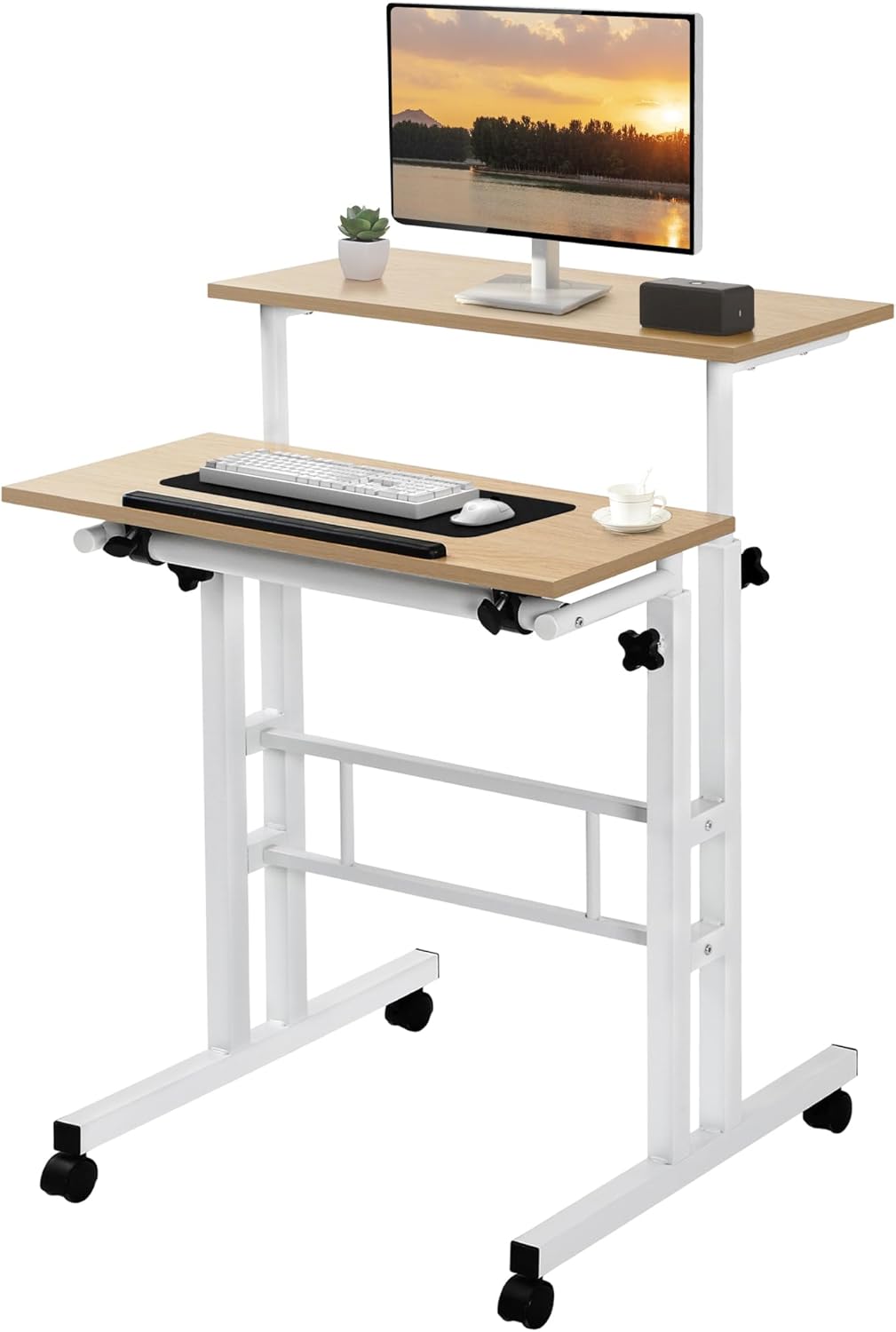 VECELO Small Mobile Standing Desk 24 Inch