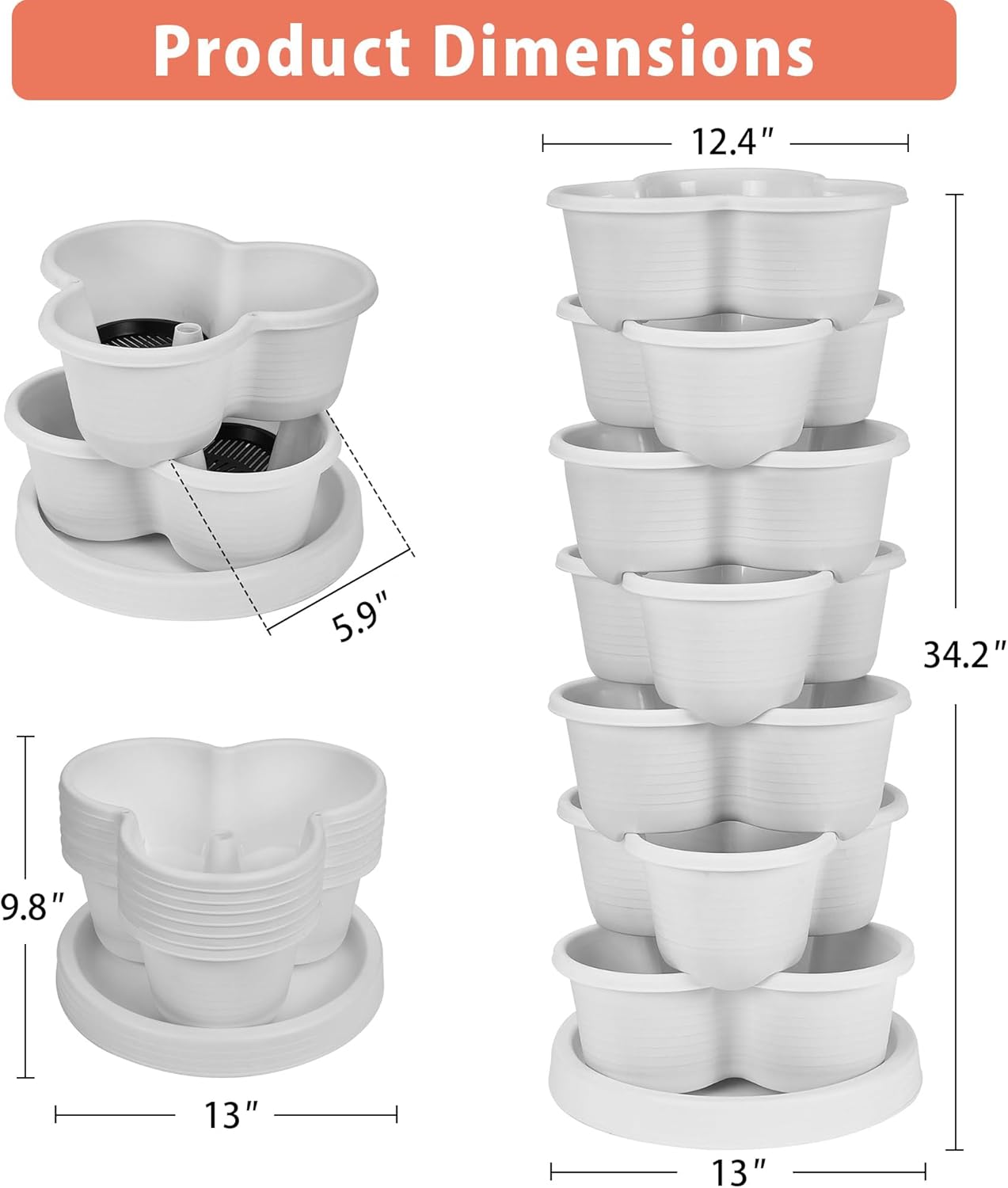VECELO 7 Tier Vertical Garden Planter