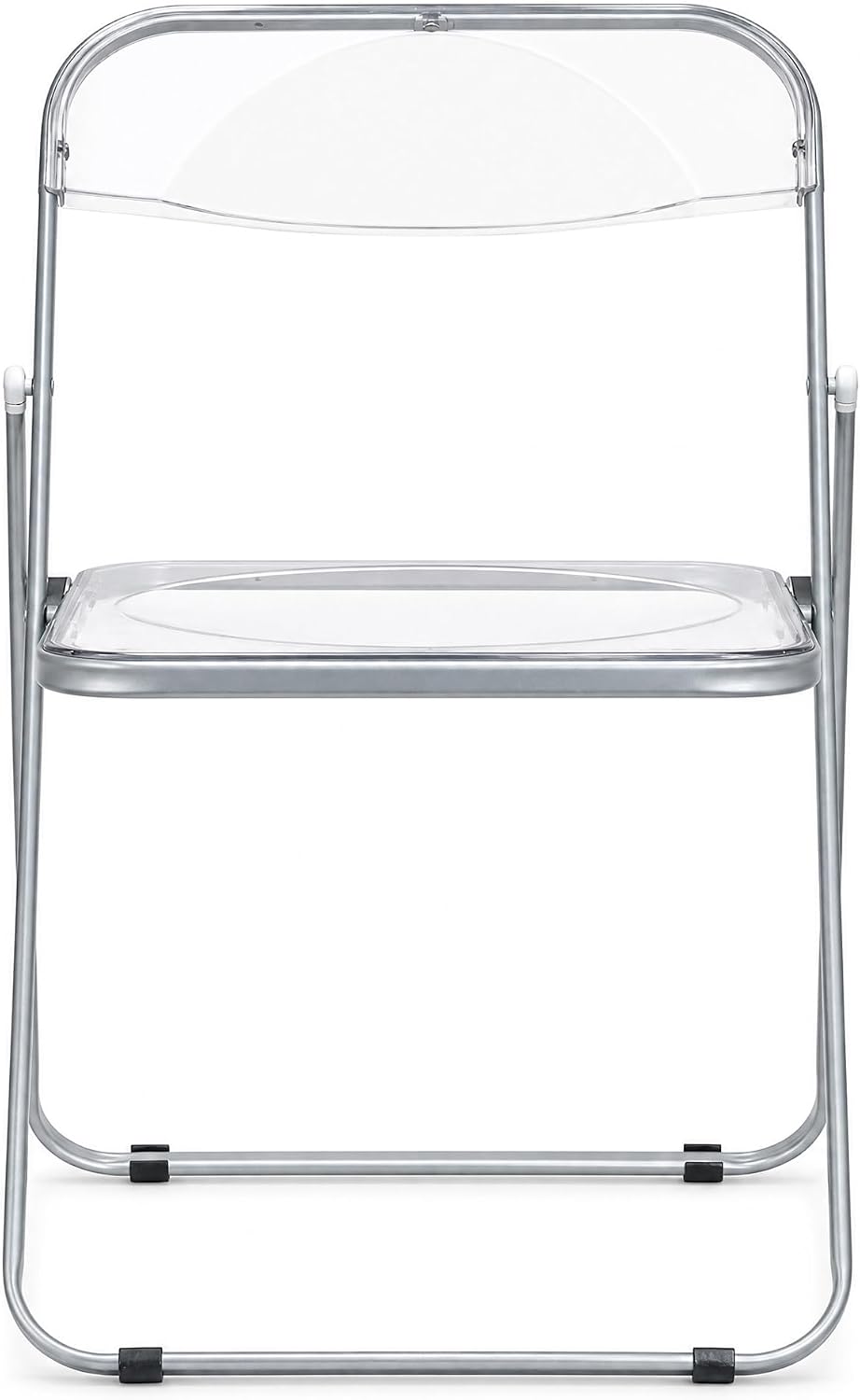 VECELO Transparent Acrylic Folding Chairs Set of 4 or 8  Clear Stackable Dining Chairs  Metal Frame