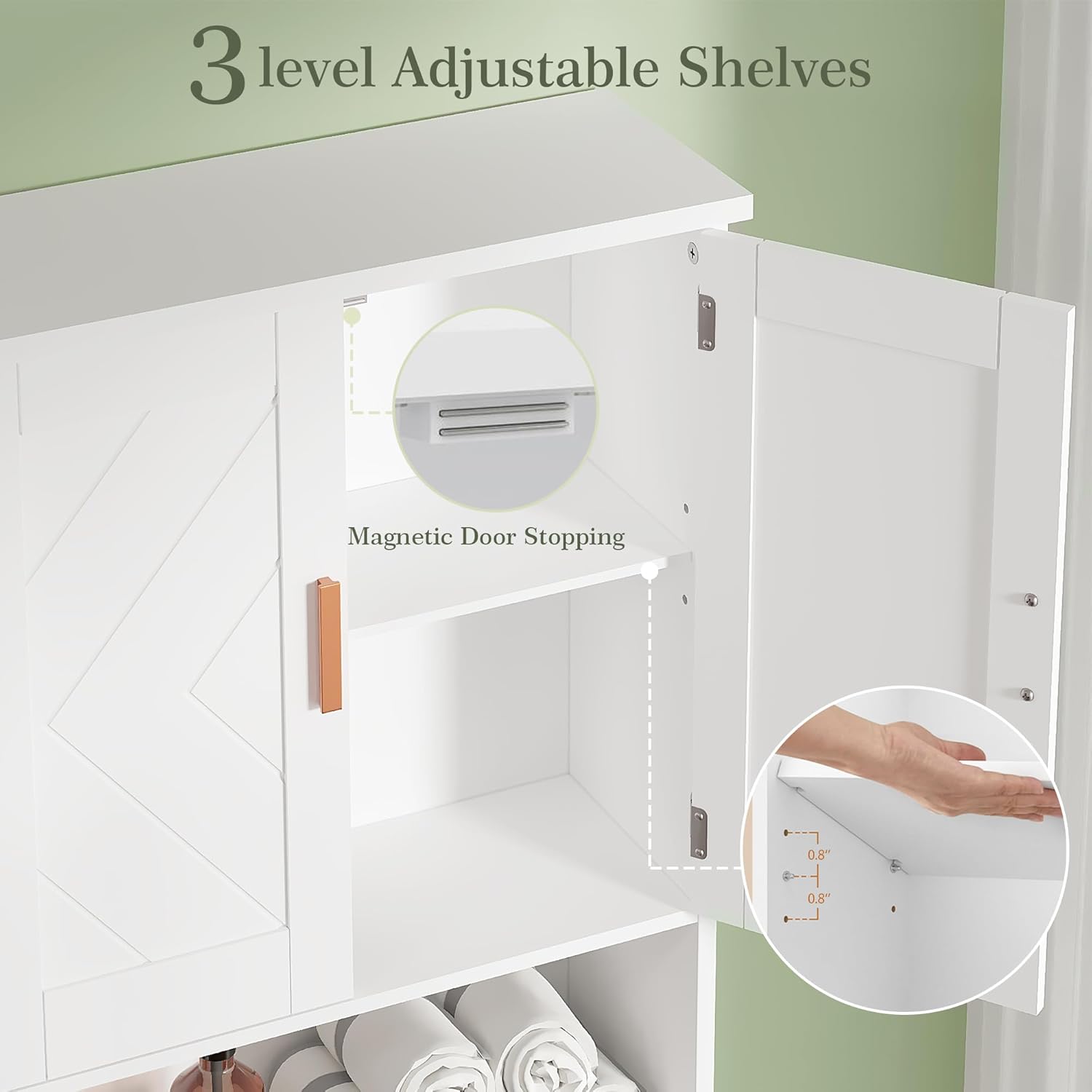VECELO Over The Toilet Storage Cabinet - VECELO