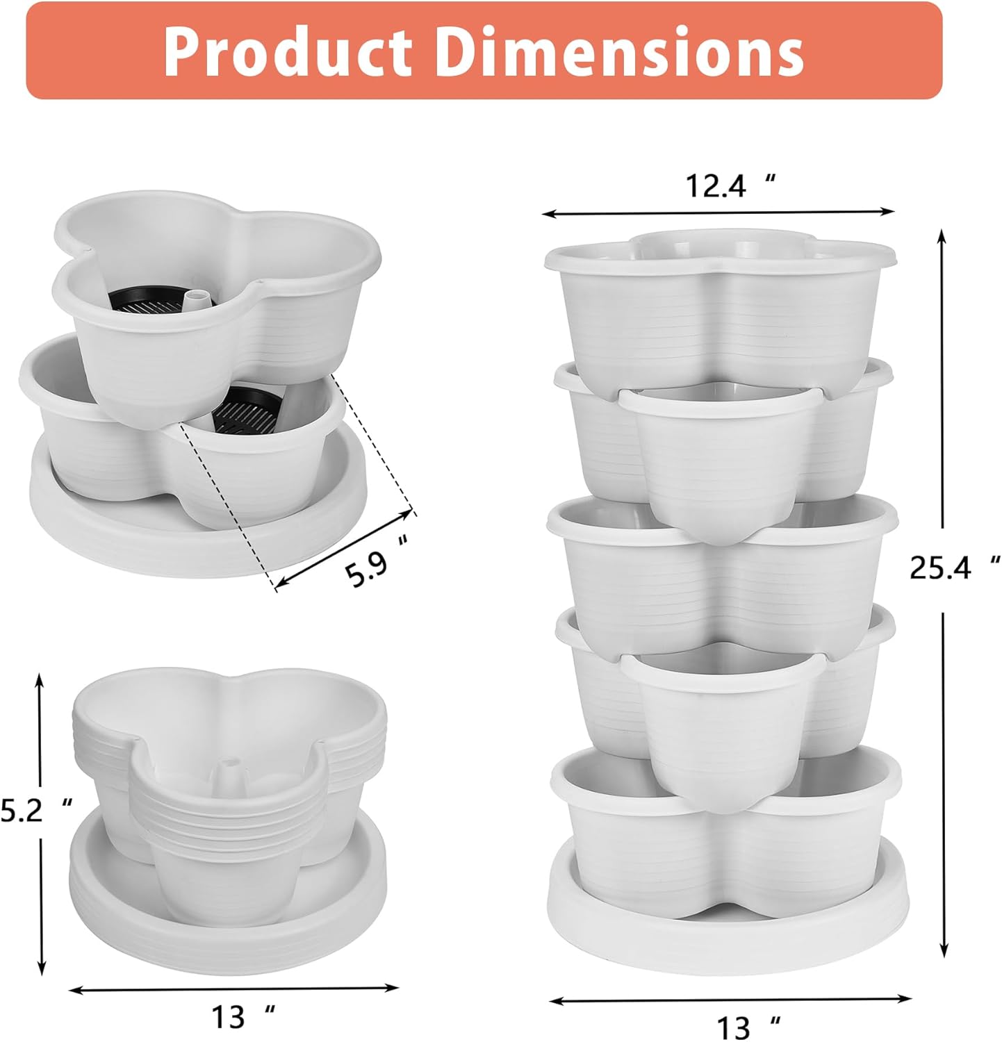 VECELO 5 Tier Vertical Garden Planter