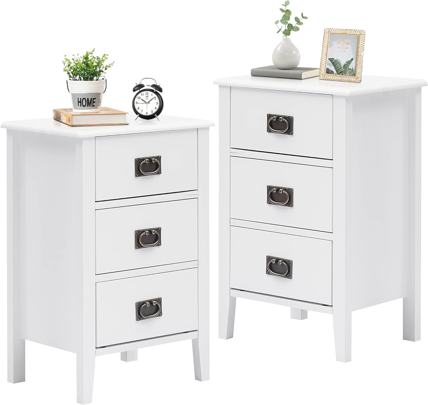 VECELO Modern Nightstands Set of 2, Side End Table with Drawers - VECELO
