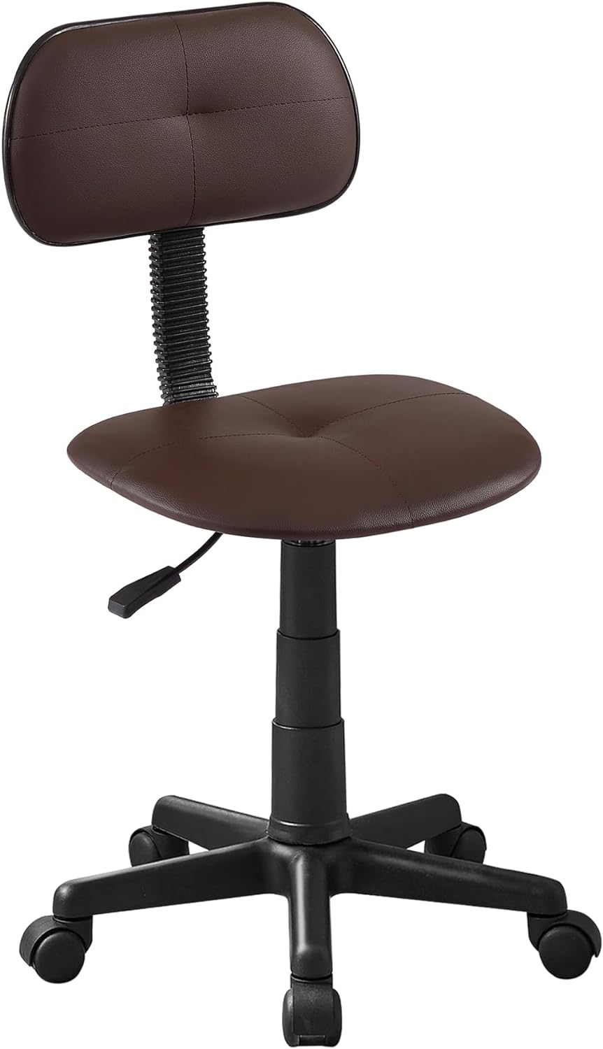 VECELO Armless Home Office Chair Low-Back Height Adjustable Stools - VECELO