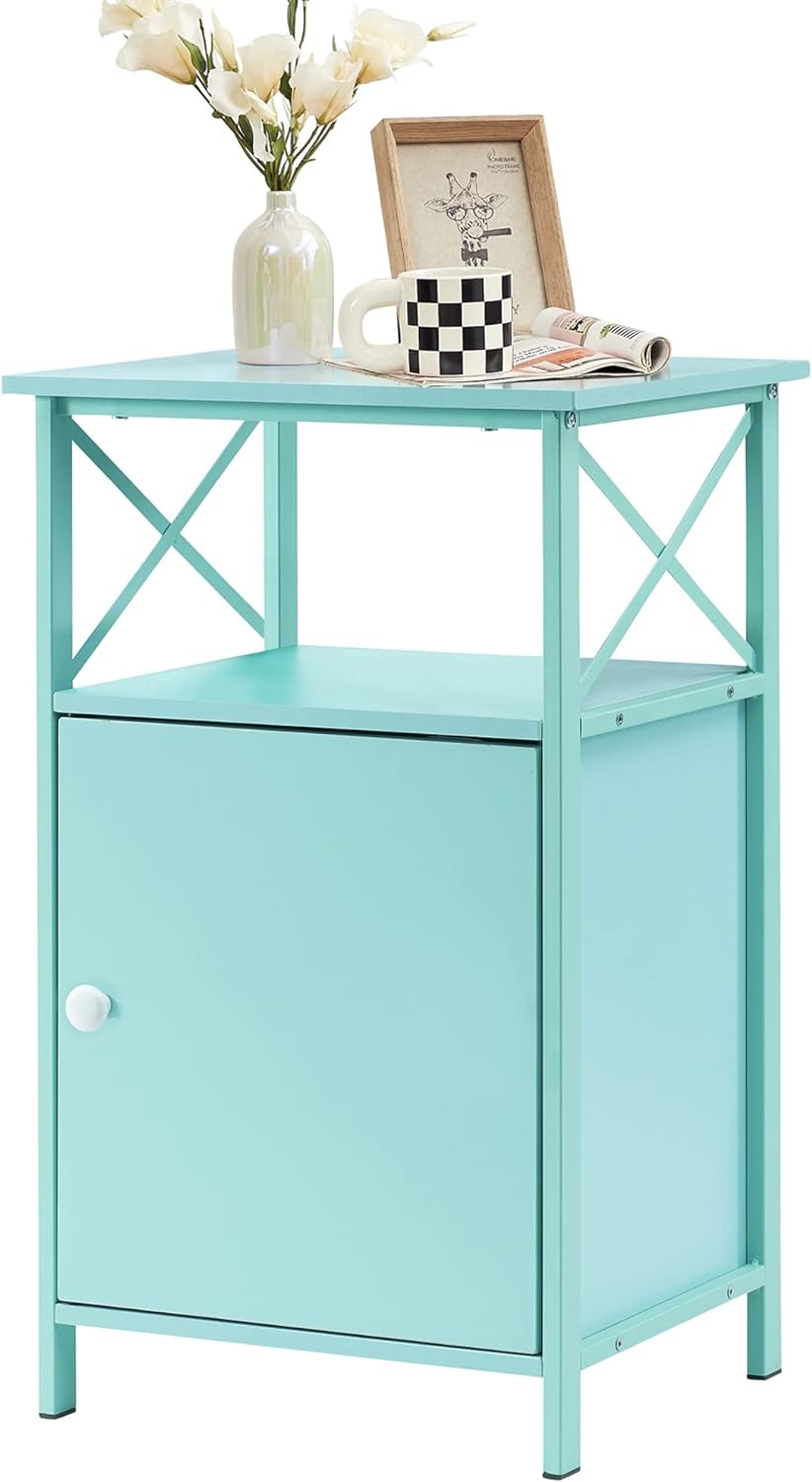 VECELO Tall Side Storage, Large Capacity Bedside Nightstand