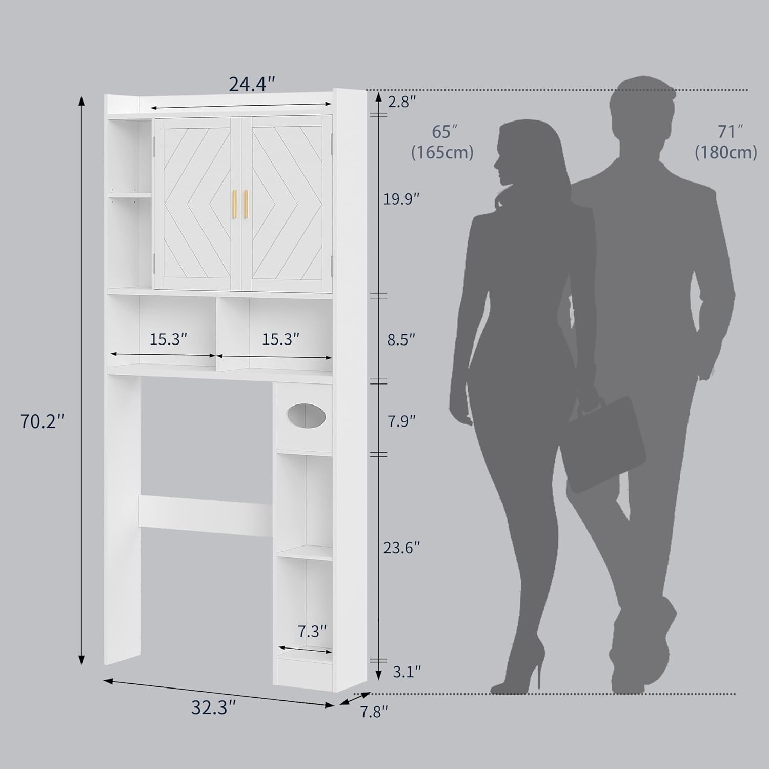 VECELO Over The Toilet Storage Cabinet