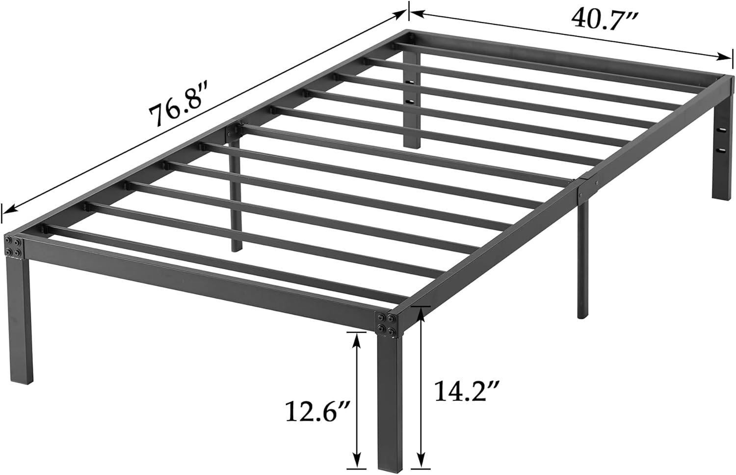 VECELO Metal Platform Bed Frame Heavy Duty Steel Slat, No Box Spring Needed