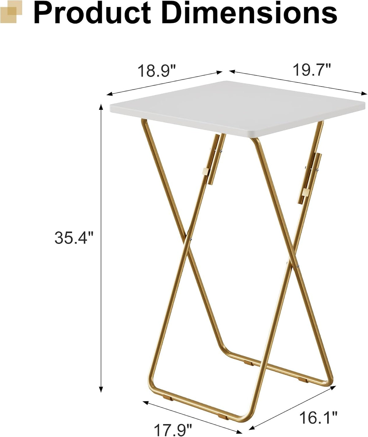 VECELO Folding Table  Portable TV Snack Trays  No Assembly Required