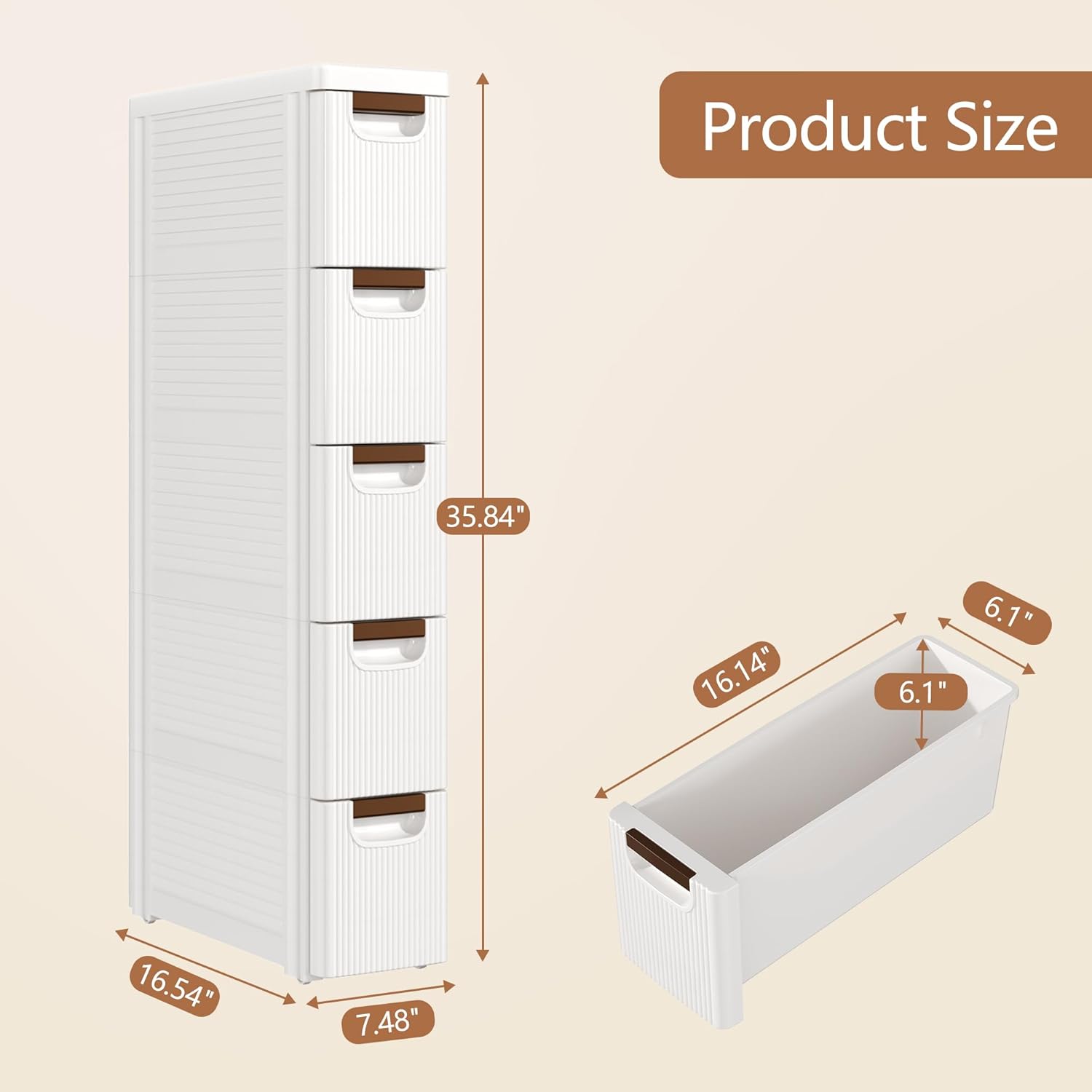 VECELO Narrow Bathroom Storage Cabinet