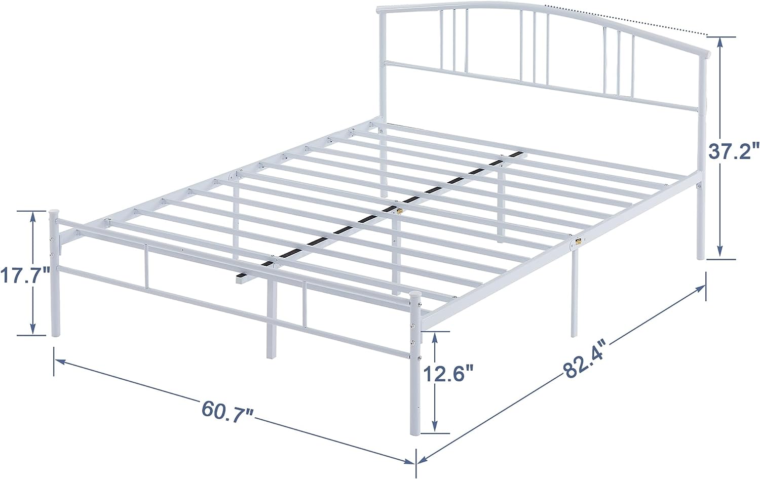 VECELO Modern Metal Bed Frame Mattress Foundation with curve headboard and Footboard