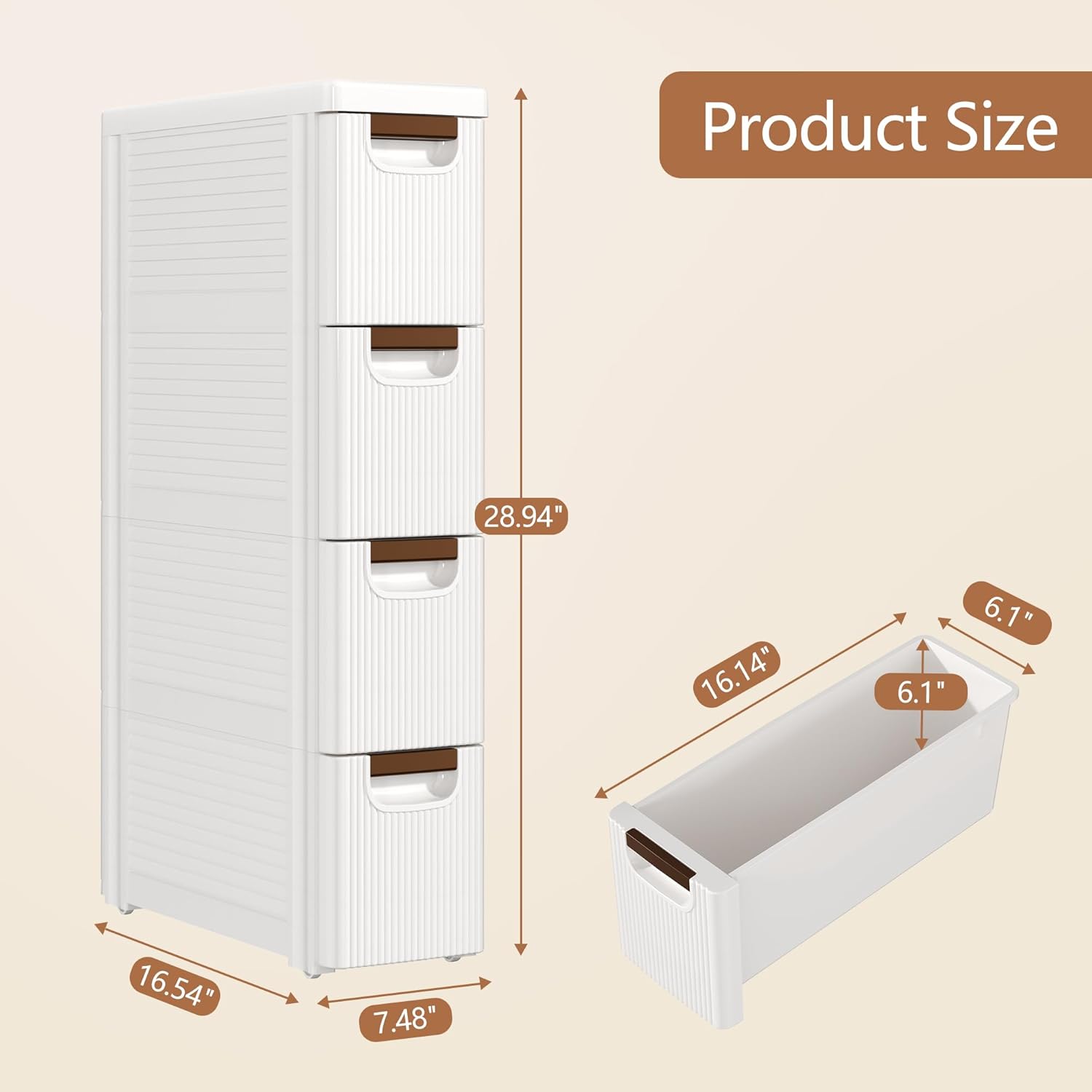 VECELO Narrow Bathroom Storage Cabinet