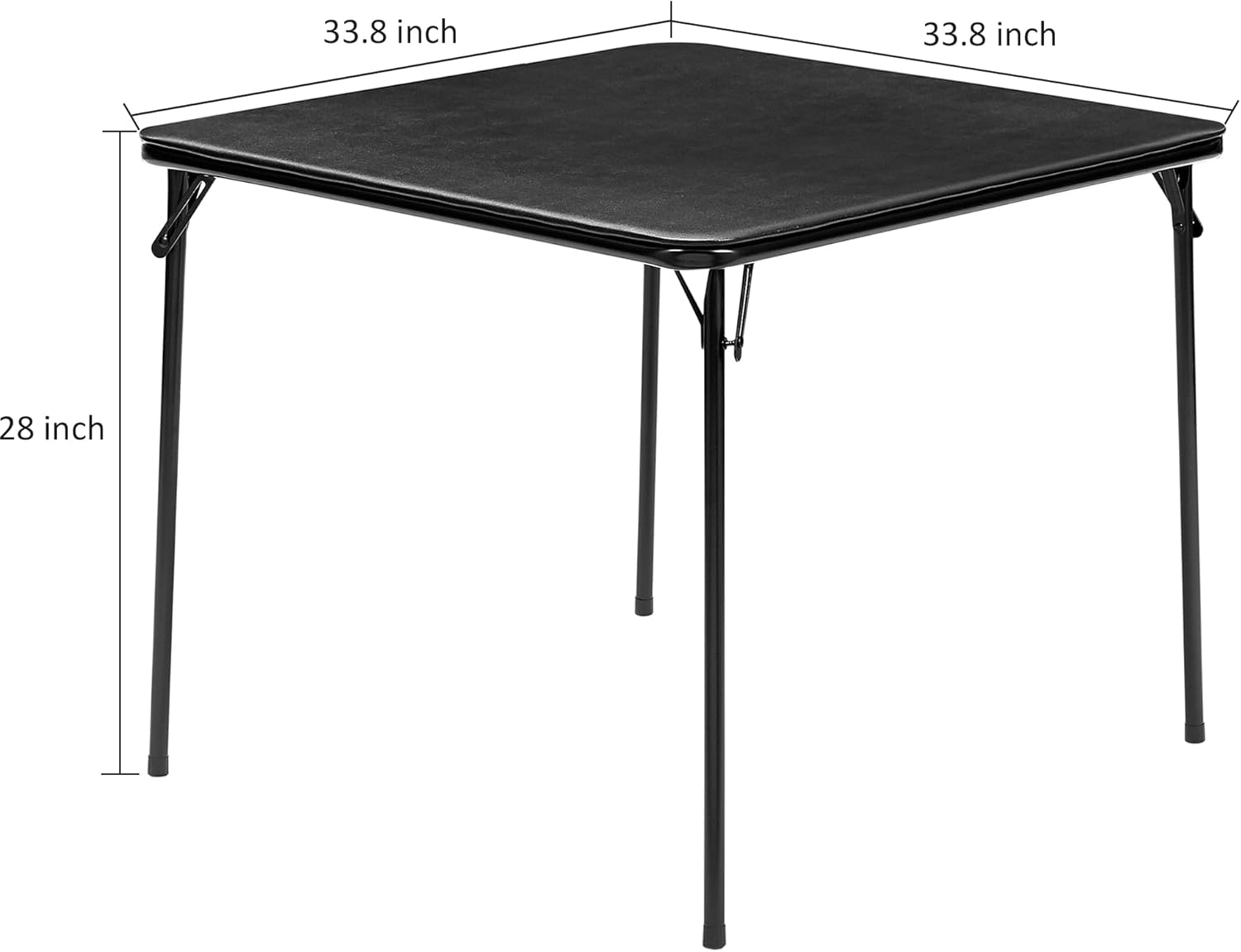 VECELO Portable Folding Card Table Square and Chair Sets with Collapsible Legs & Vinyl Upholstery (5 PCS) - VECELO