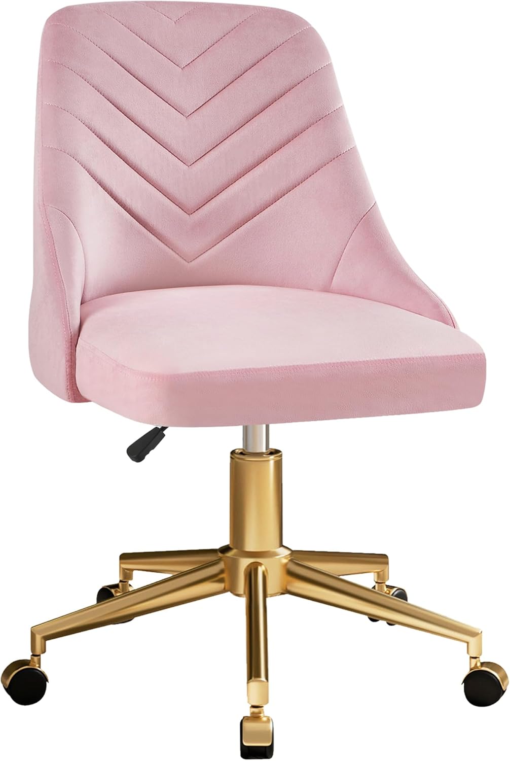 VECELO Velvet Vanity Desk Chair with Height-Adjustable