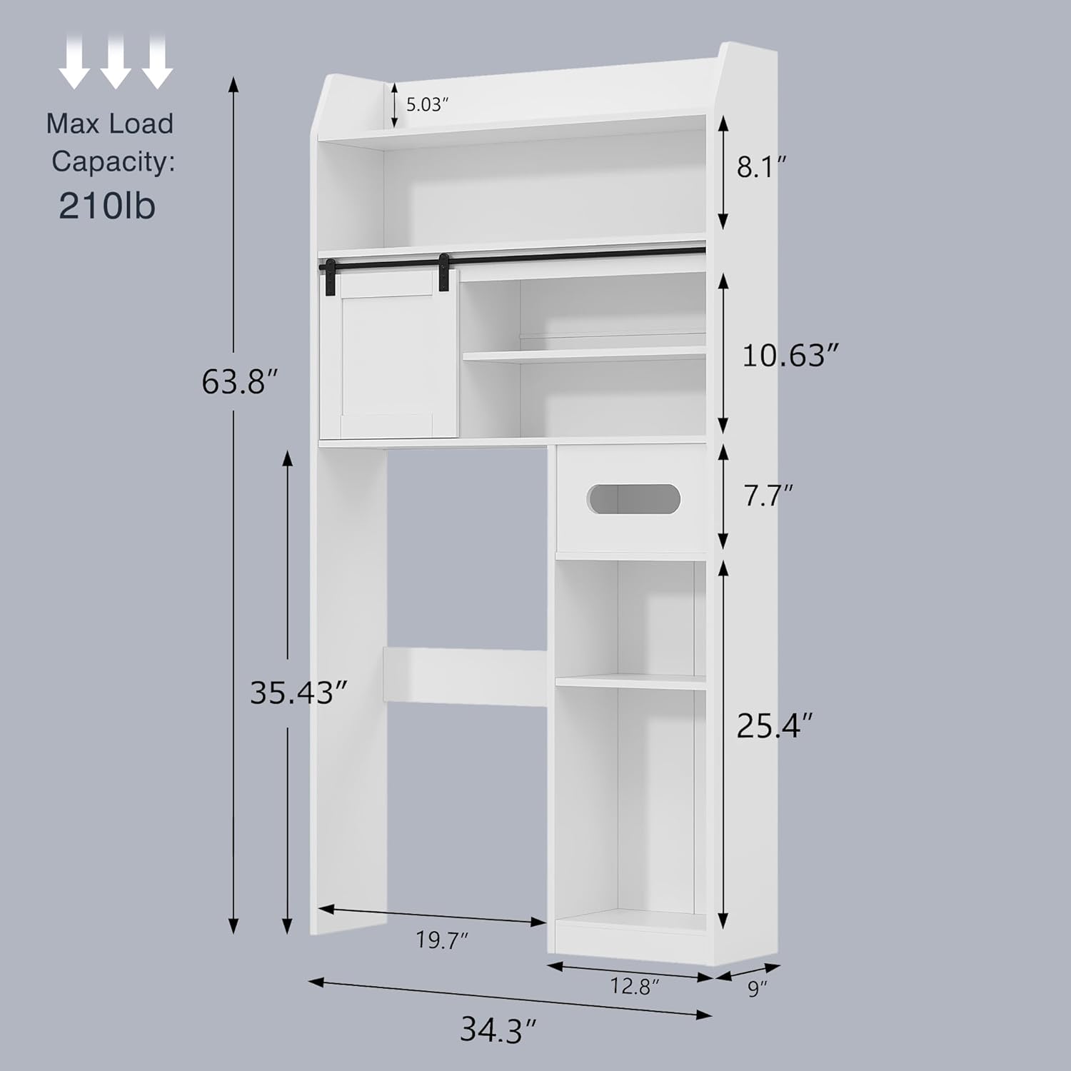VECELO Over The Toilet Storage Cabinet with Sliding Doors
