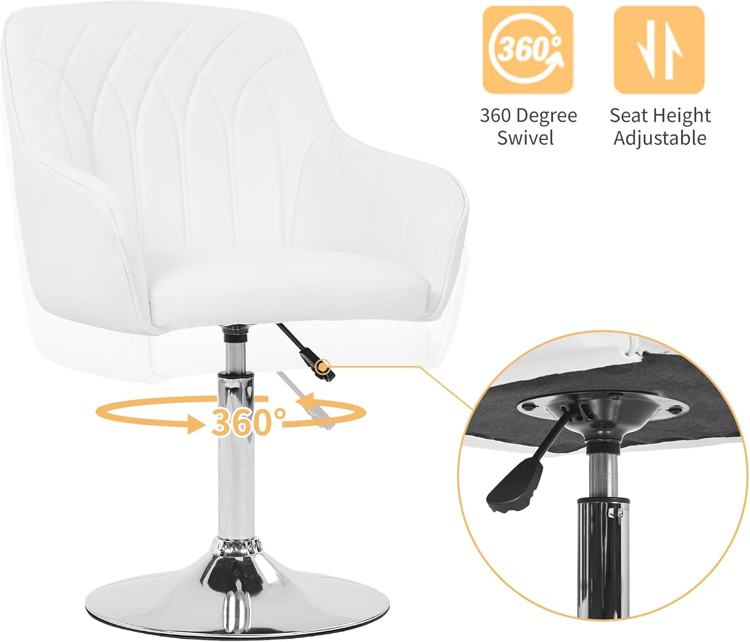 VECELO Modern Accent Chair with Adjustable Height