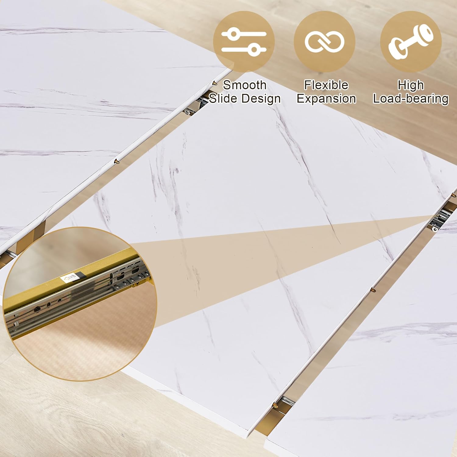 VECELO 3-Piece 63" Extendable Kitchen Table with Benches/Chairs - VECELO