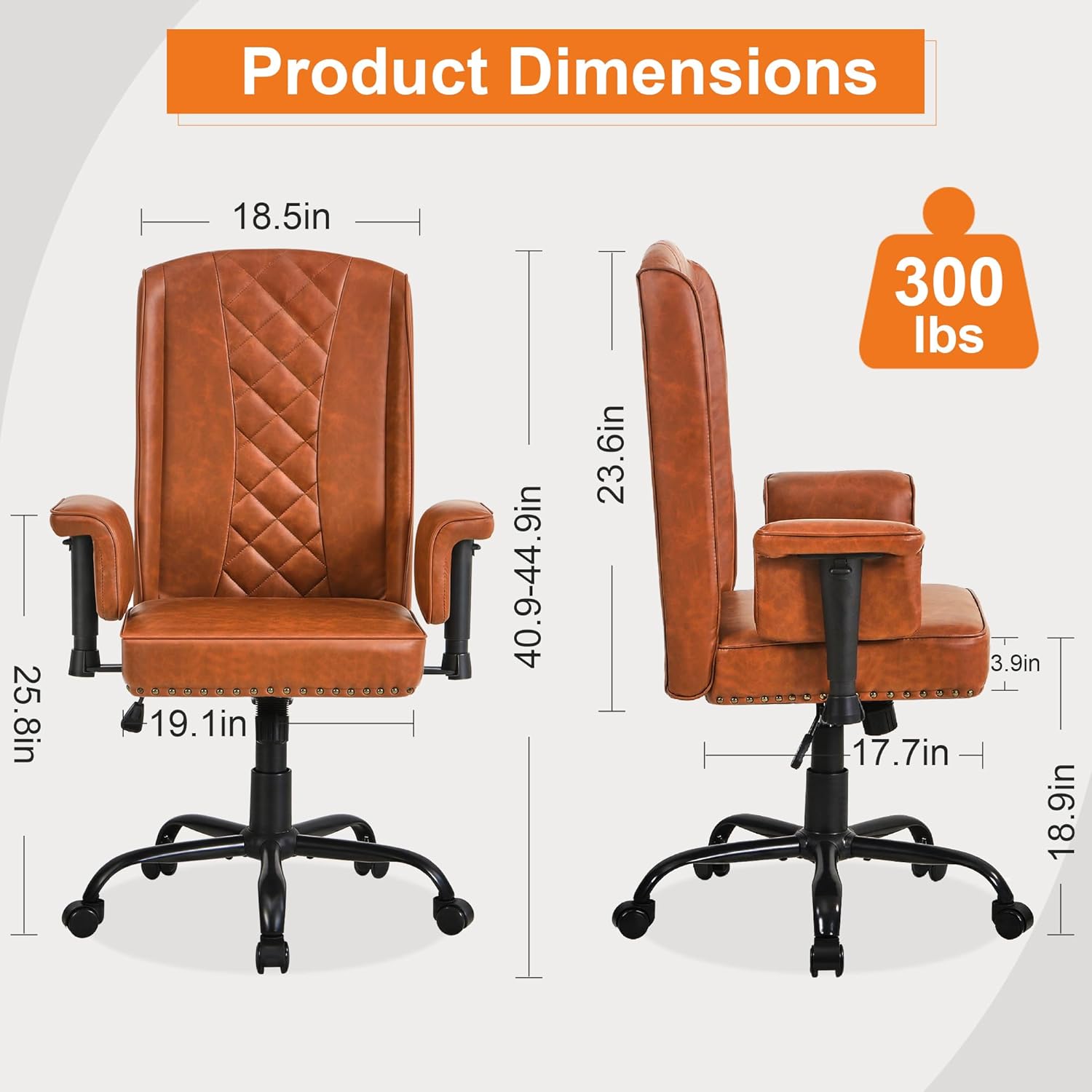 VECELO Ergonomic Office Chair – High Backrest with Tilt