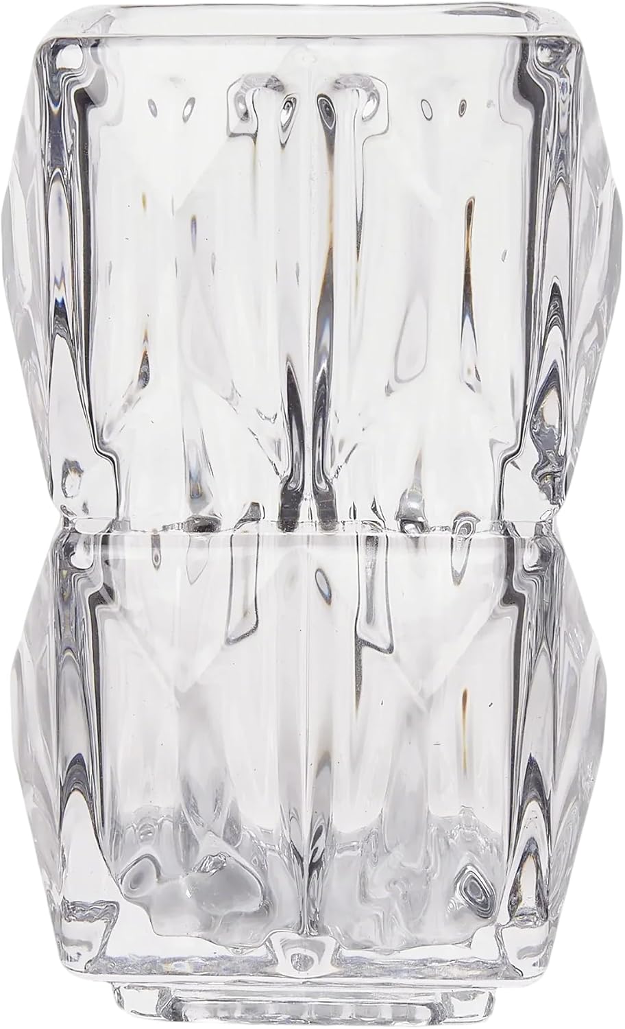 VECELO Crystal Glass Vase - Textured Clear Flower Vase