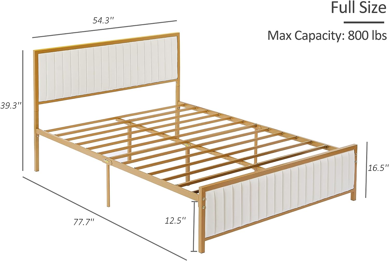 VECELO Bed Frame with Upholstered Tufted Headboard & Footboard - VECELO