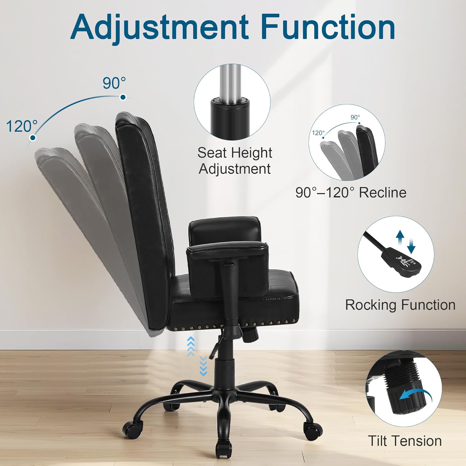 VECELO Ergonomic Office Chair – High Backrest with Tilt