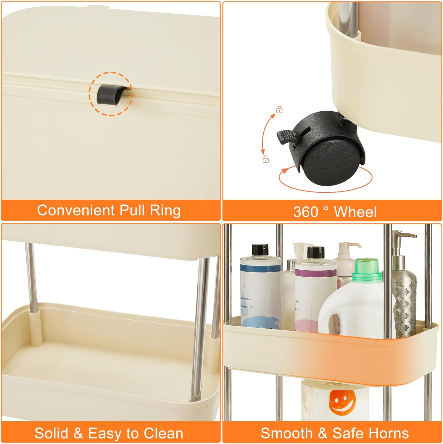 VECELO Kitchen Trash Can with Lid